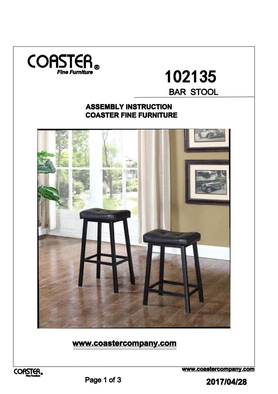 Coaster 102135 Assembly Guide - ManualMachine.com