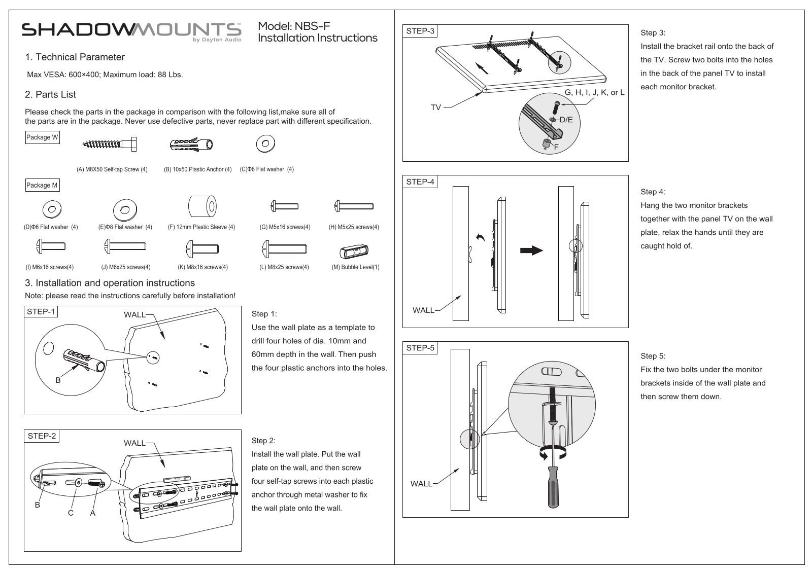 Dayton NBS-F Installation Manual