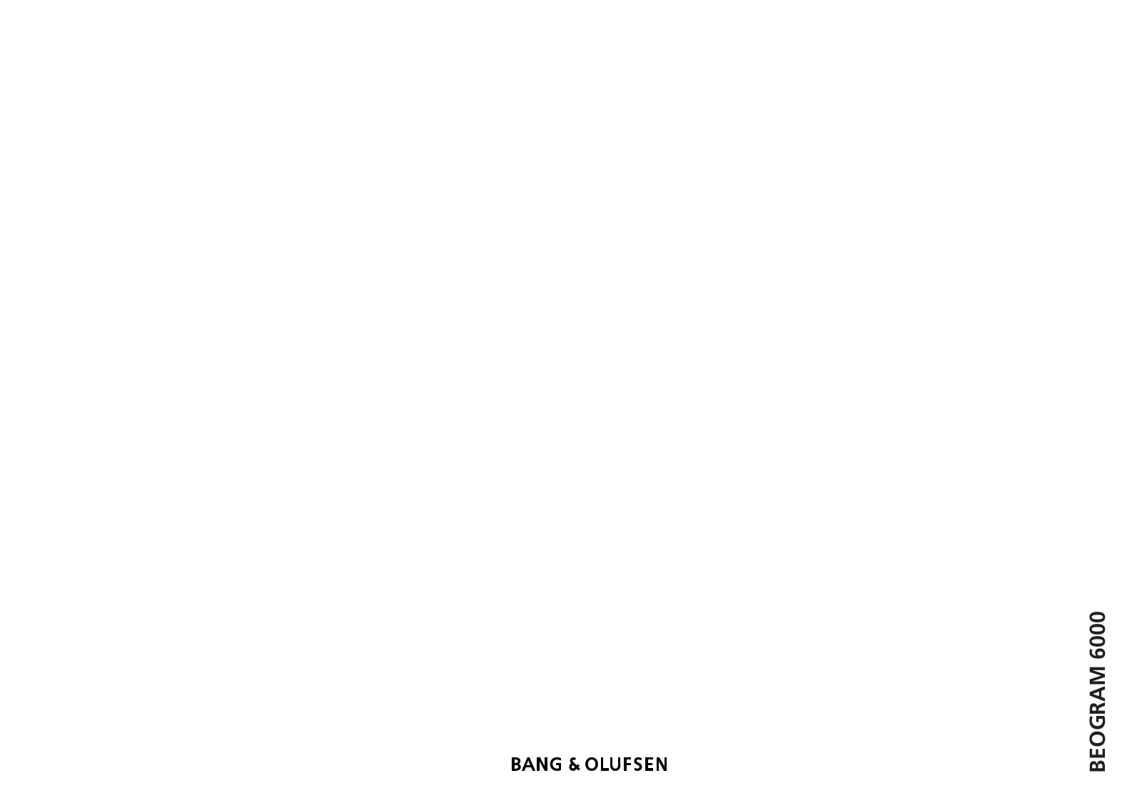 Bang Olufsen Beogram 6000 Owners Manual