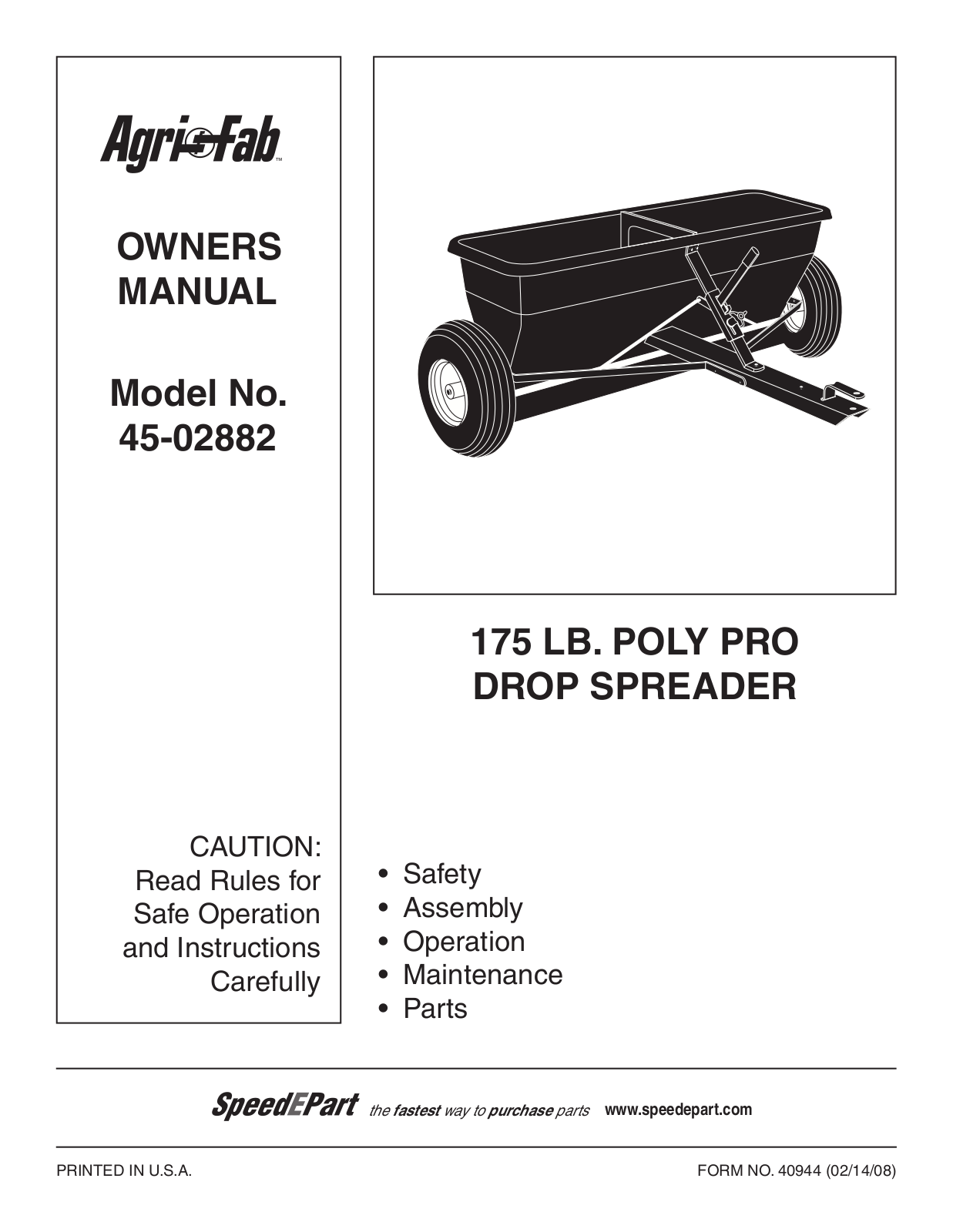 Agri-Fab 45-02882 User Manual