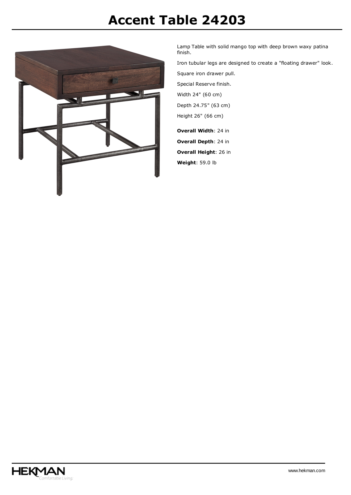 Hekman W004497598 Specifications - ManualMachine.com