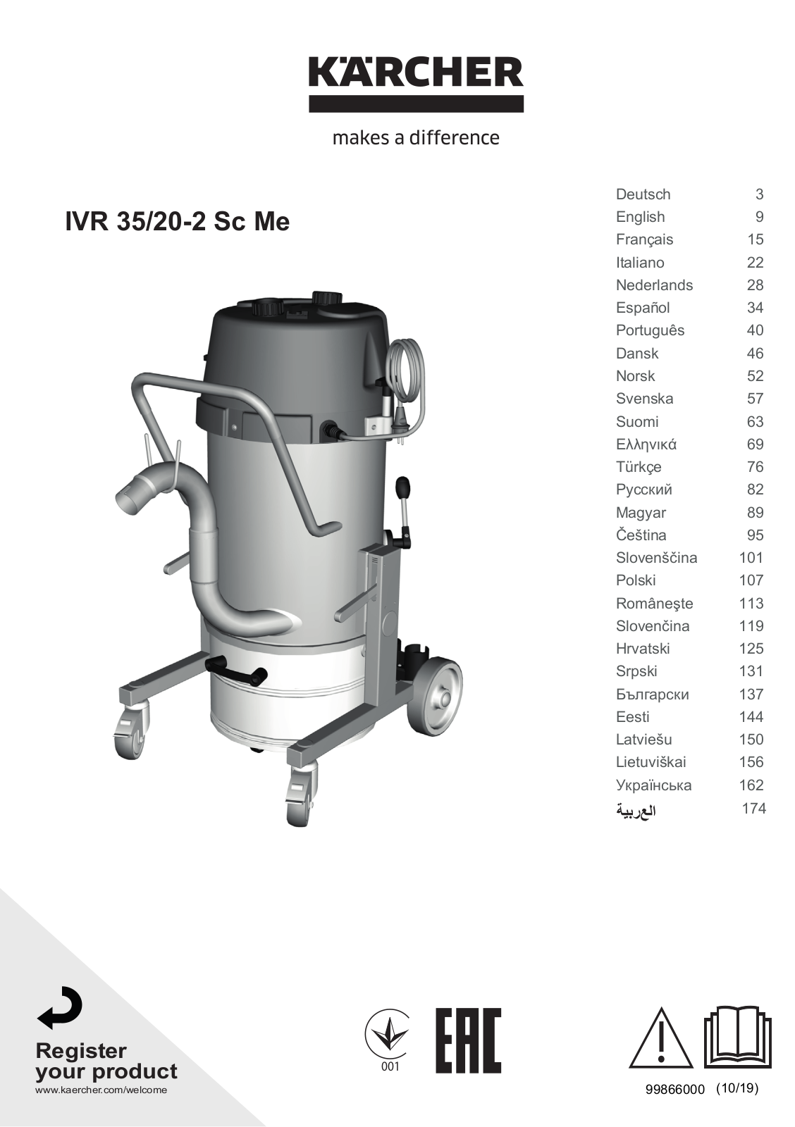 Karcher IVR 35/20-2 Sc Me User guide