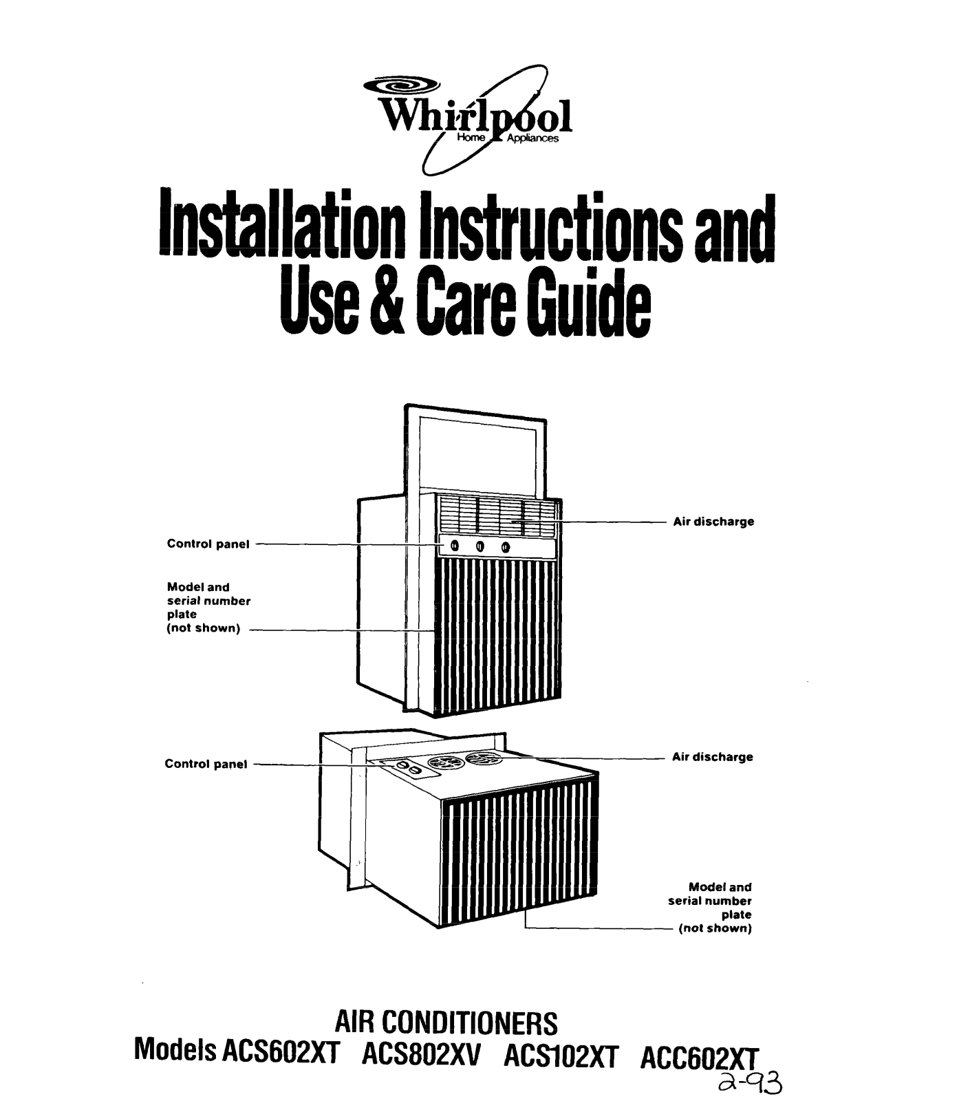Whirlpool ACC602XT, ACS802XV, ACS602XT, ACSL02XT User Manual - ManualMachine.com