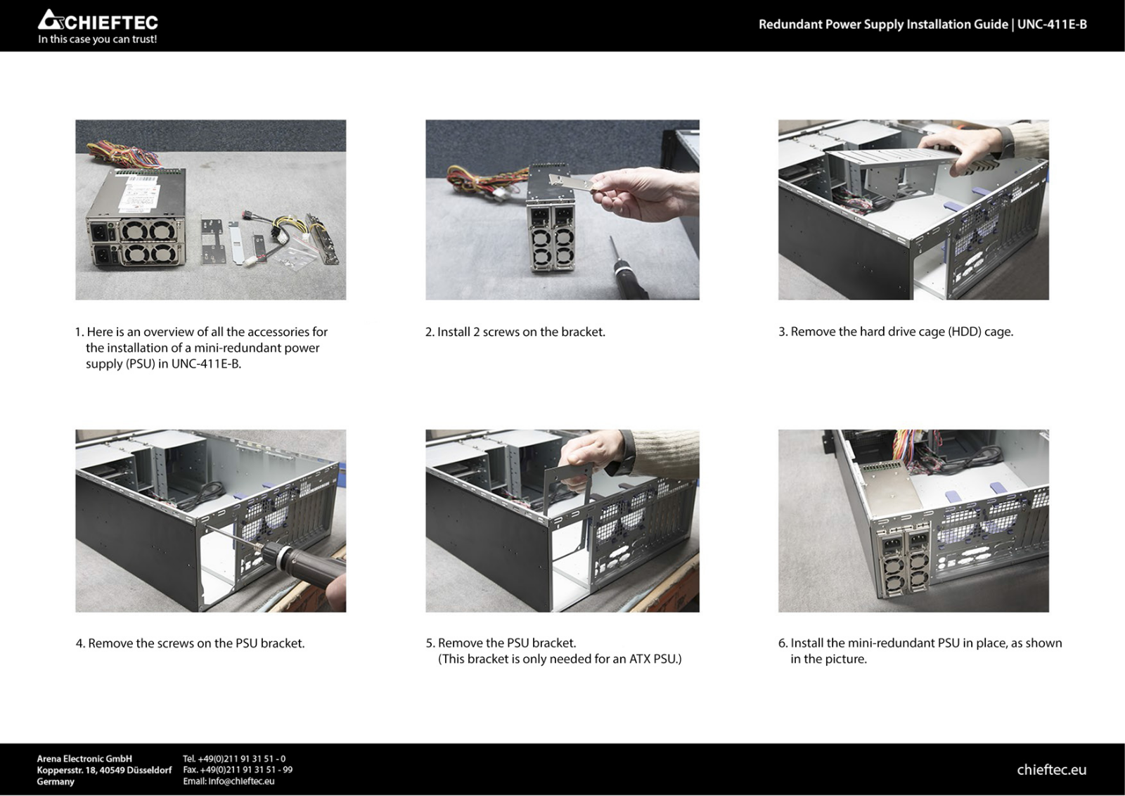 Chieftec UNC-411E-B, 4U, 400W ATX operation manual