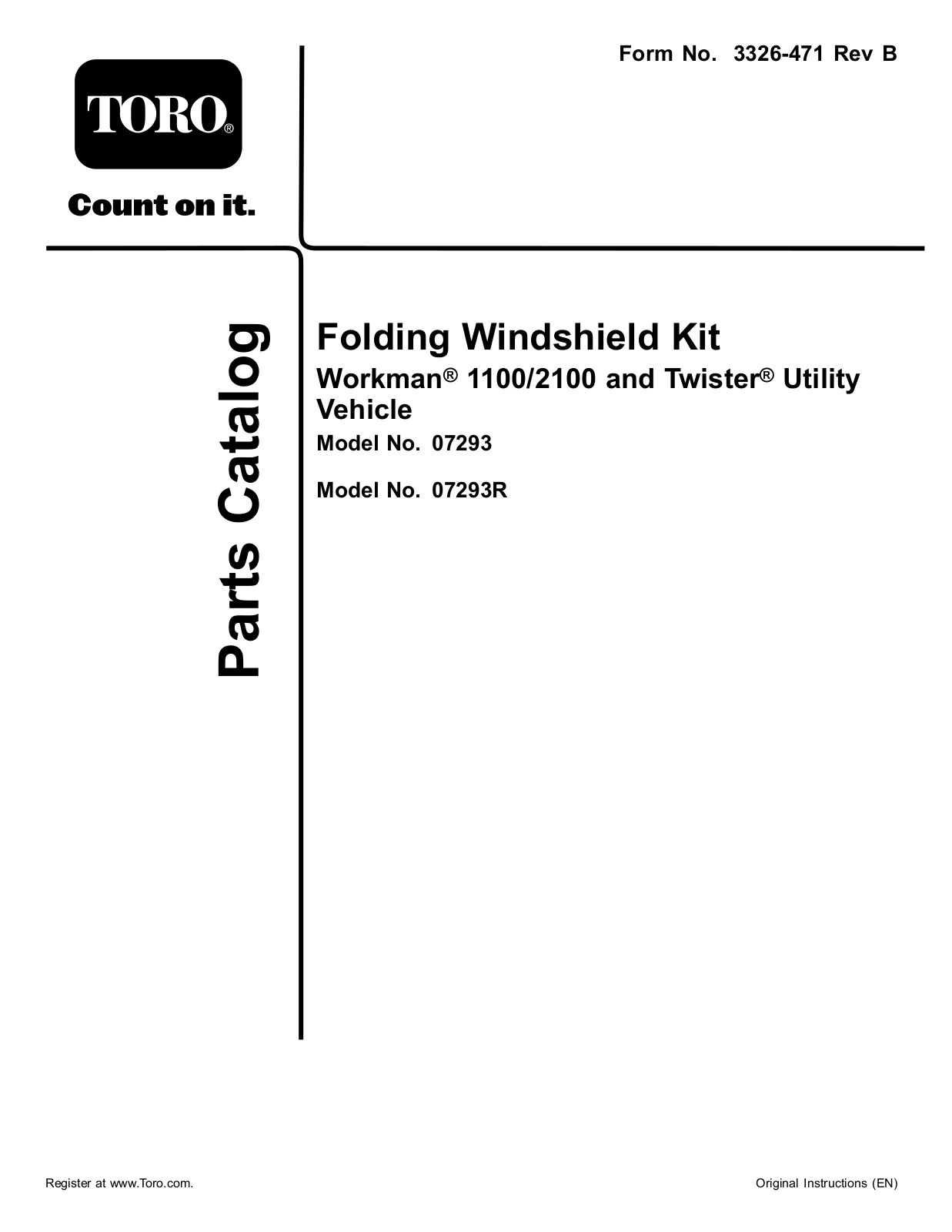 Toro 07293R, 7293 Parts Catalogue