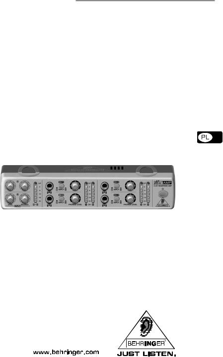 Behringer AMP800 User Manual