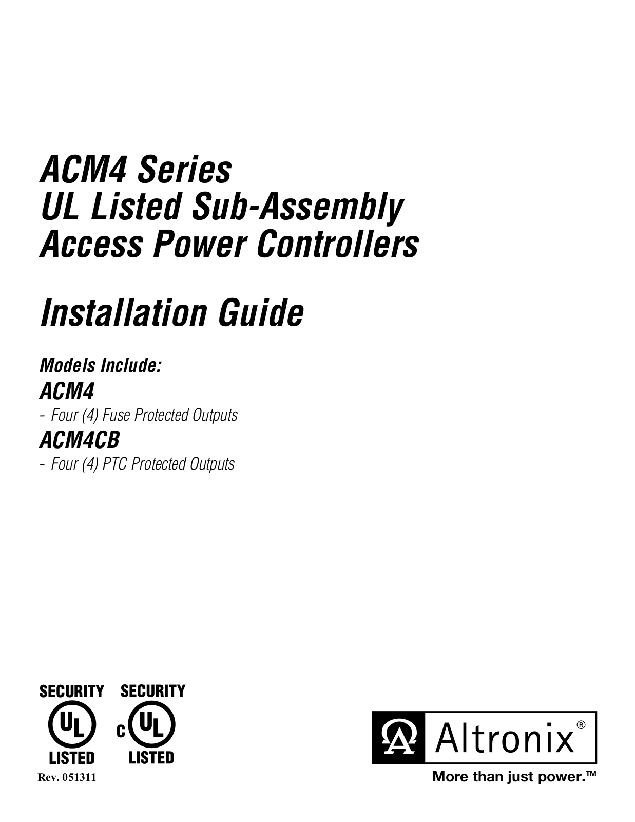 Altronix ACM4CB Installation Instructions