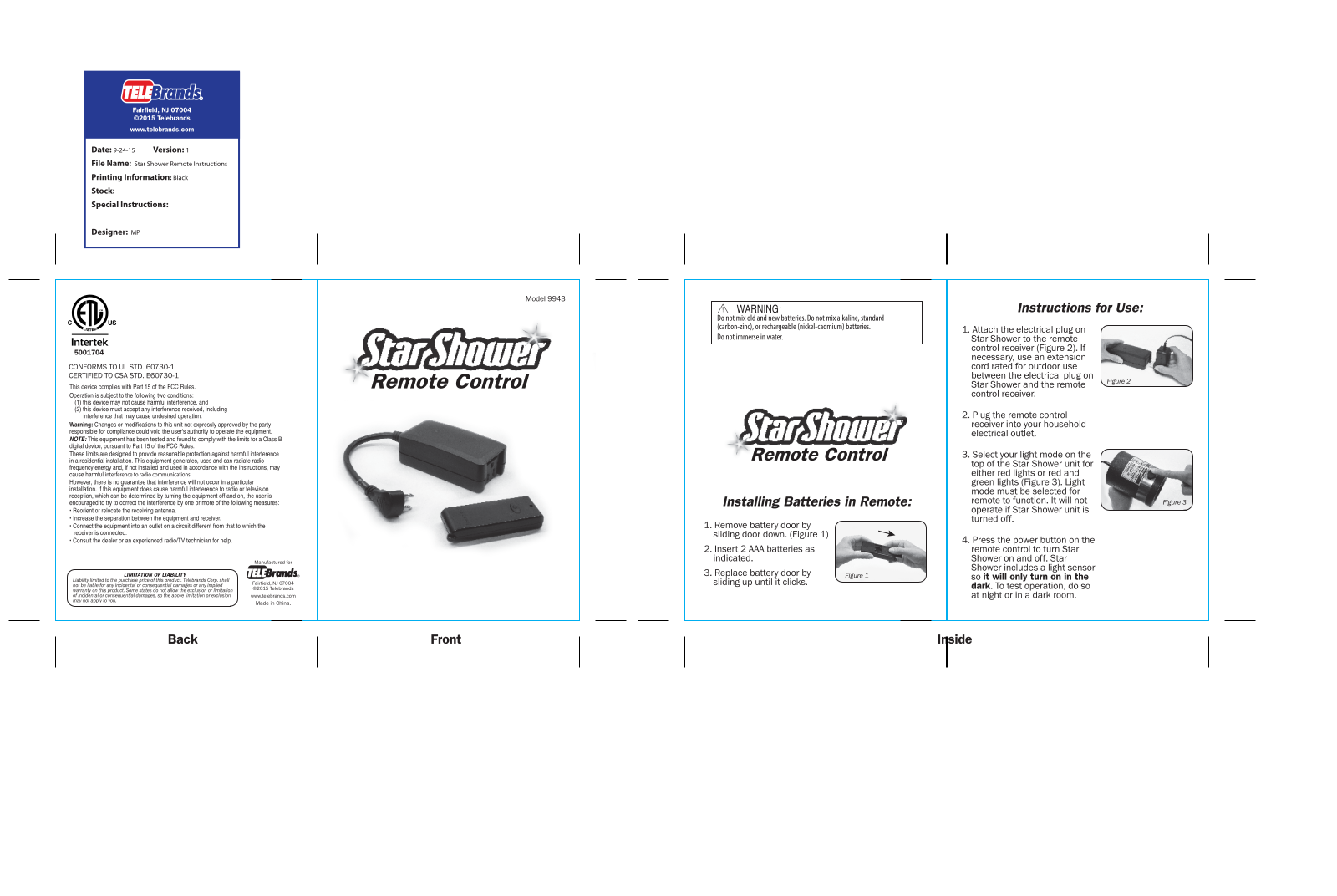 Tele SS RM002, SS RM001 User Manual