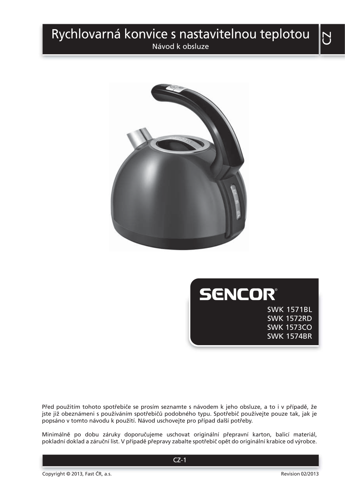 Sencor SWK 1571BL User Manual