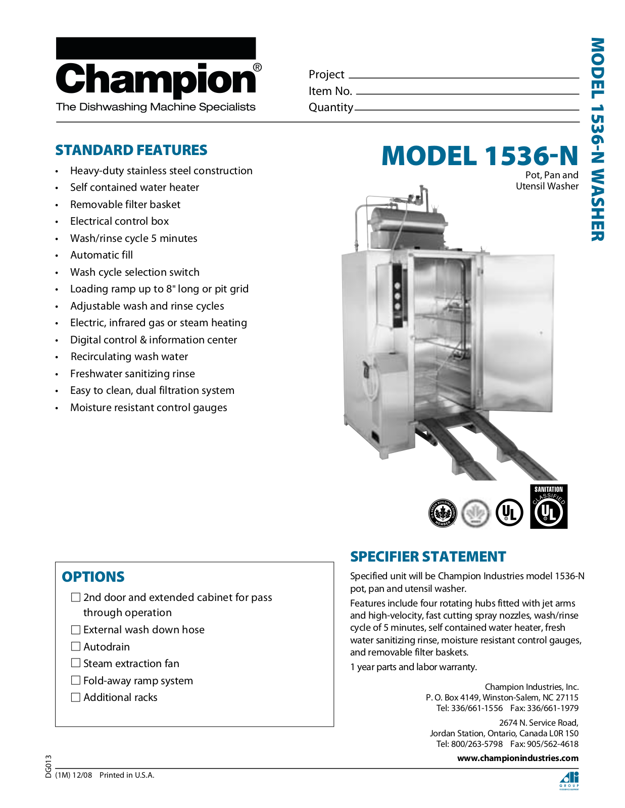 Champion 1536-N User Manual