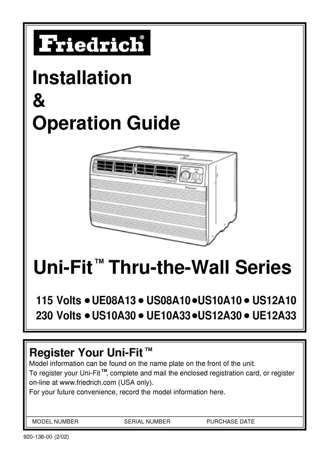 LG US12A10, UE10A33, US08A10, UE12A33, US12A30 Manual