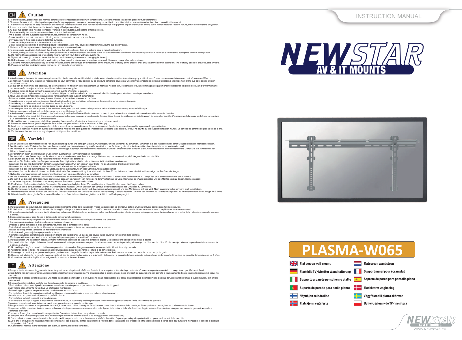 Newstar PLASMA-W065 User Manual