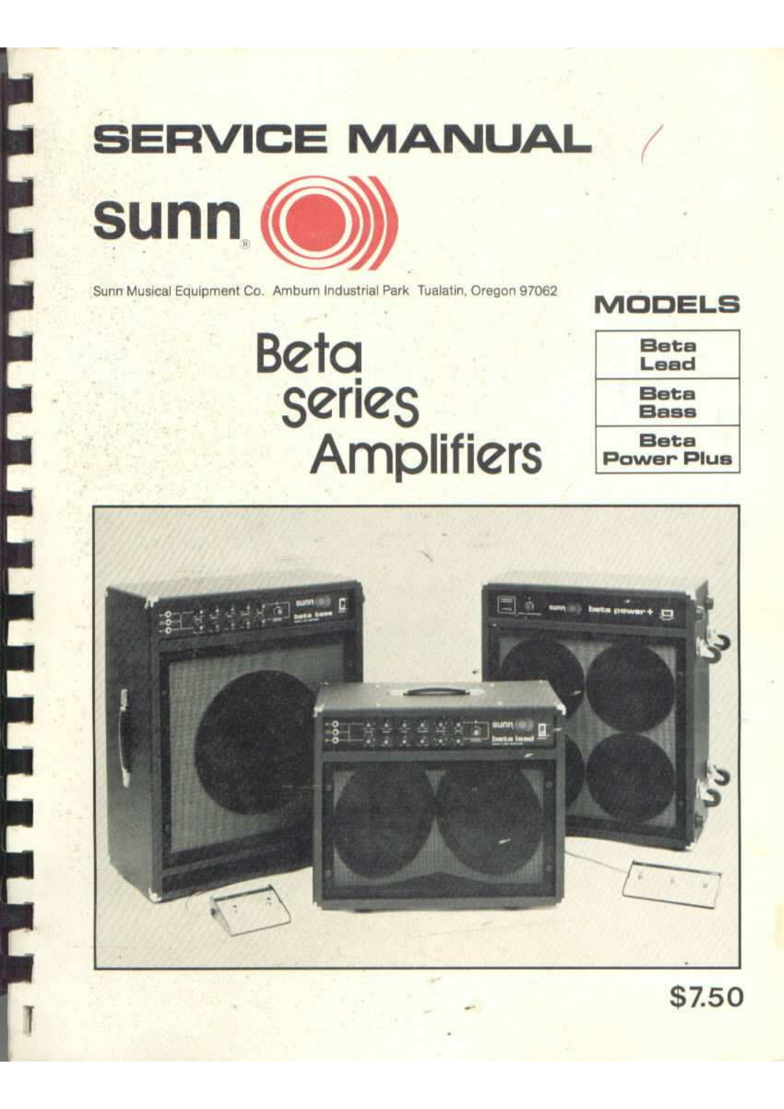 Sunn Beta SERVICE MANUAL - ManualMachine.com