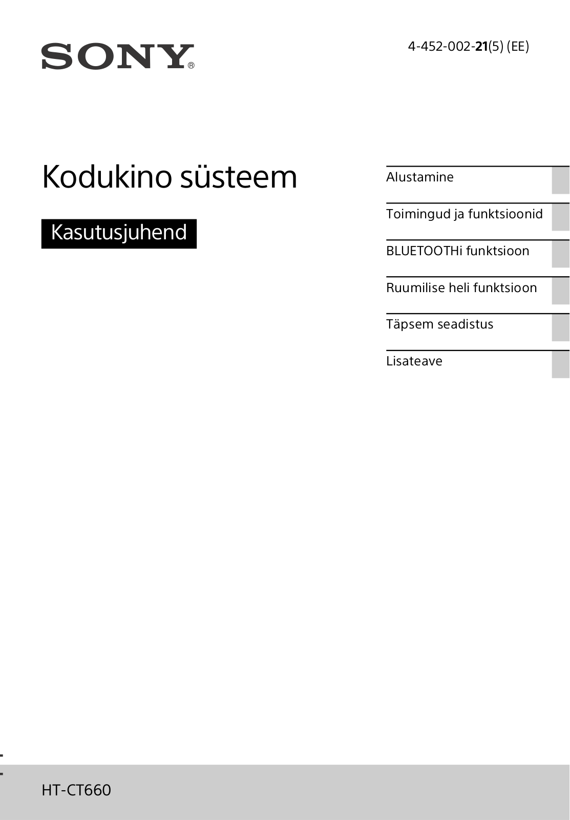 Sony HT-CT660 User Manual