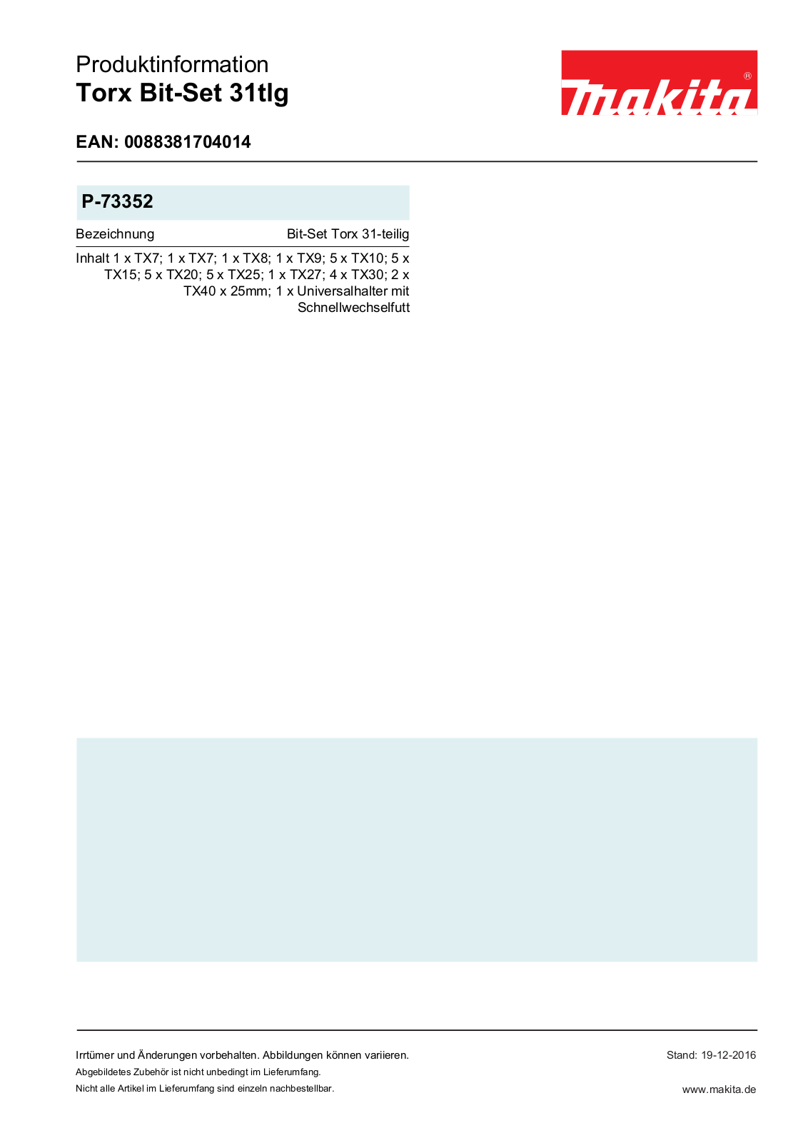 Makita P-73352 Service Manual