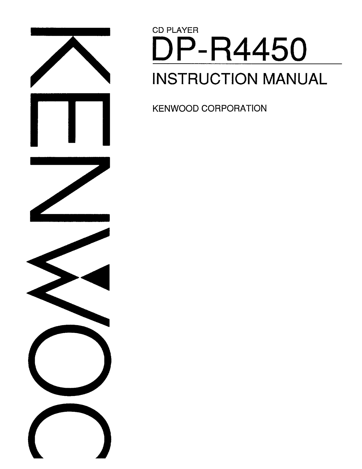 Kenwood DP-R4450 Owner's Manual