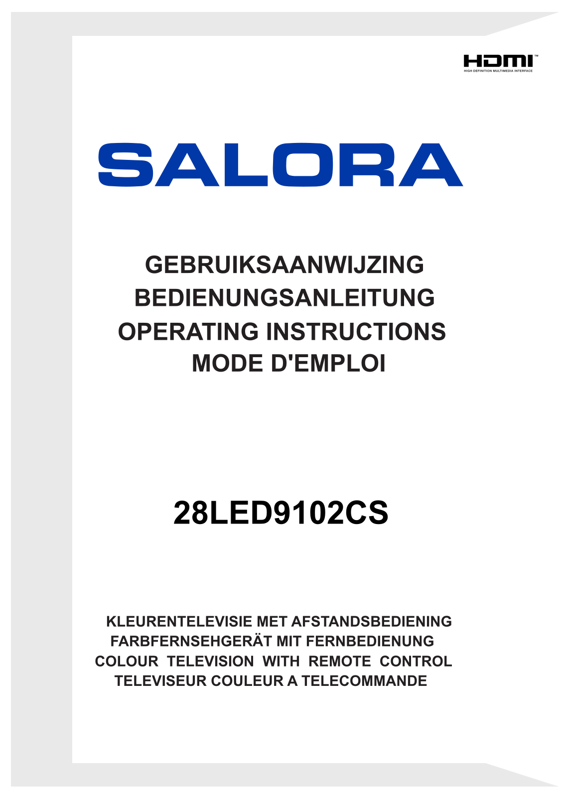 Salora 28LED9102CS User Manual