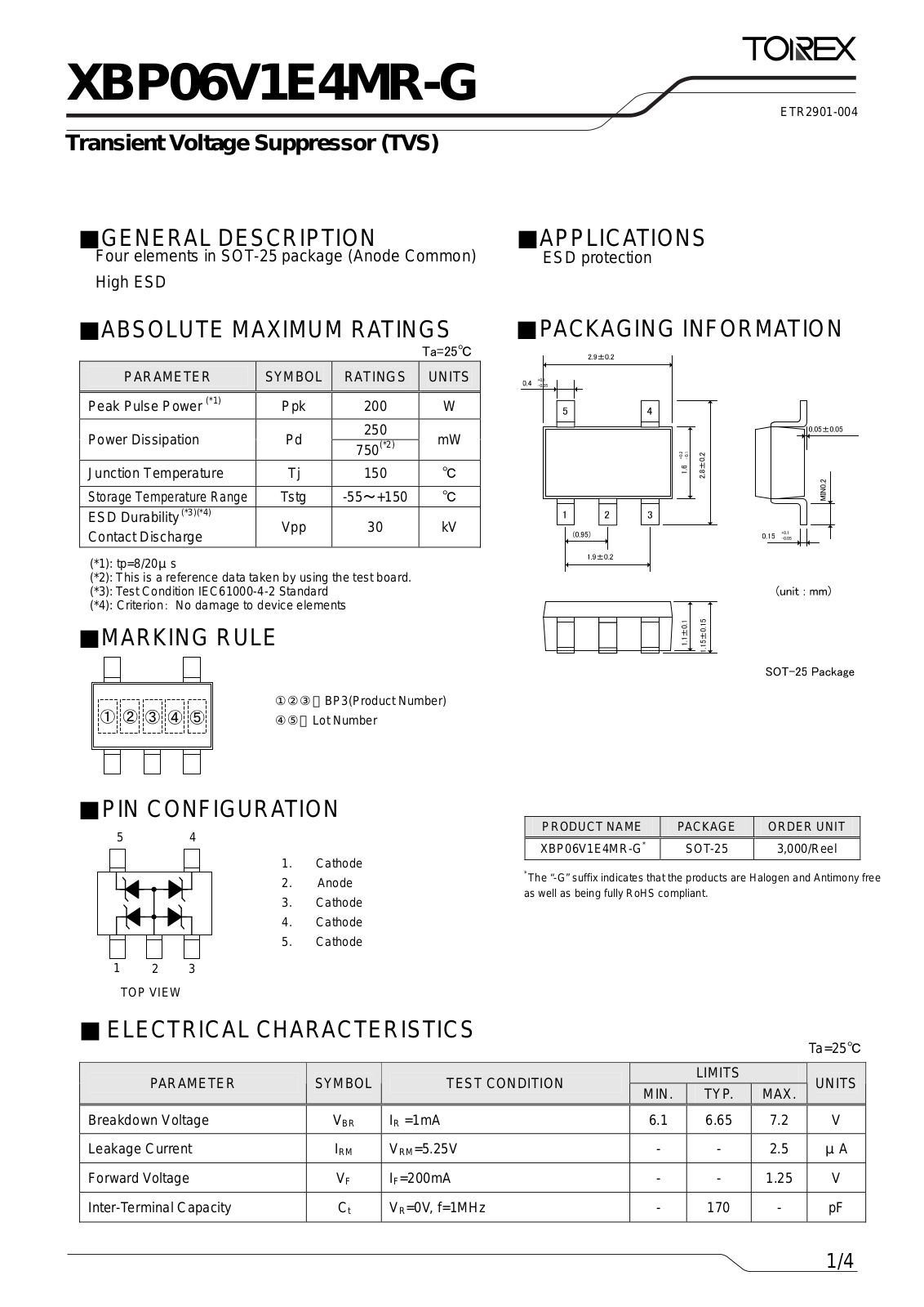 TOREX XBP06V1E4MR-G User Manual