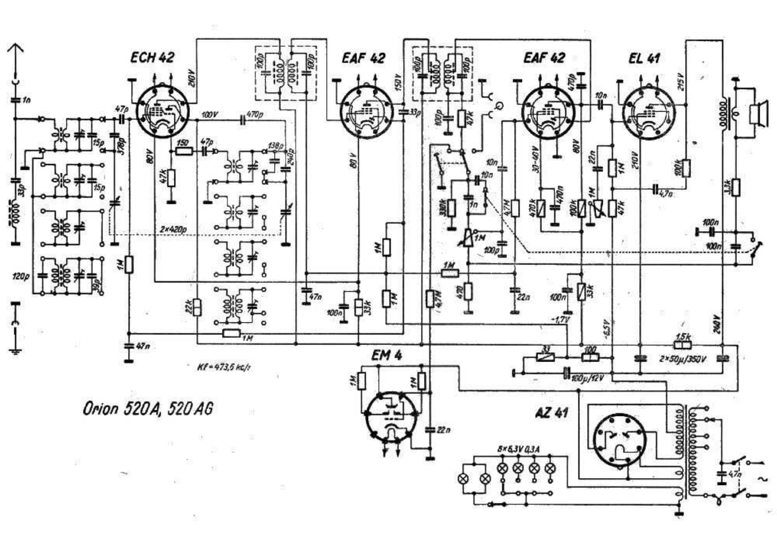 Orion 520a, 520ag schematic