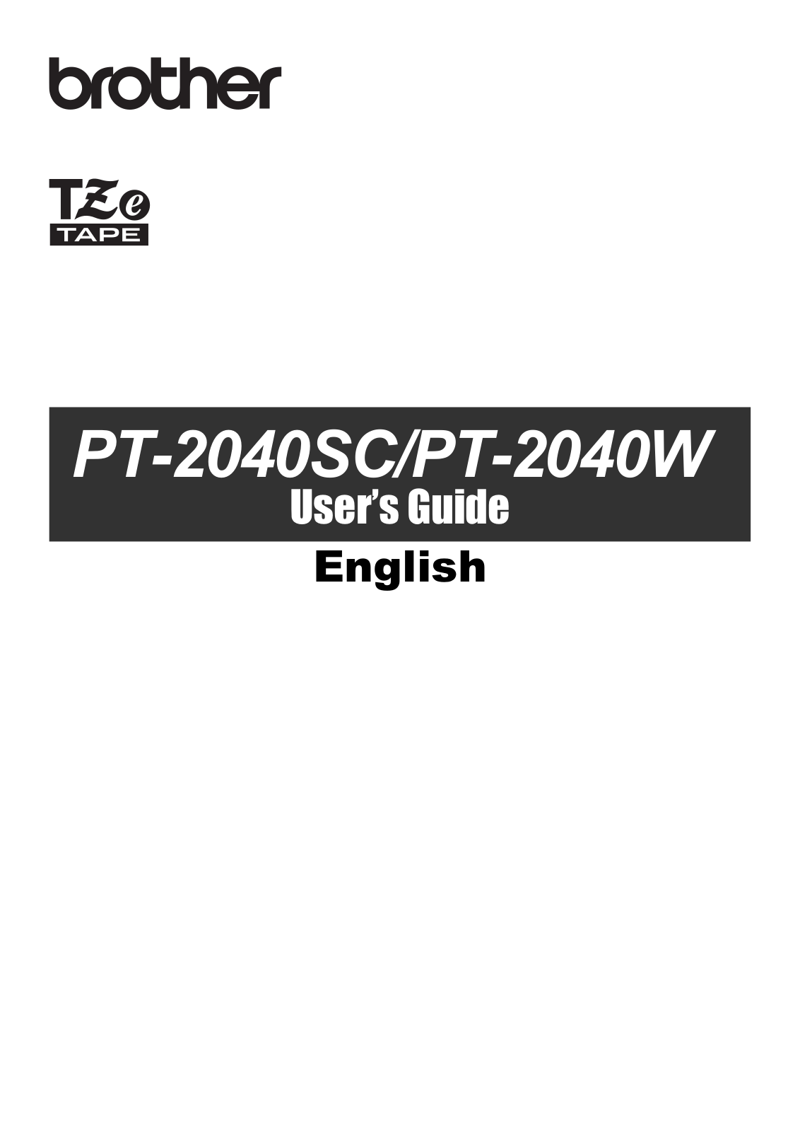 Brother PT-2040SC, PT-2040W User's Guide