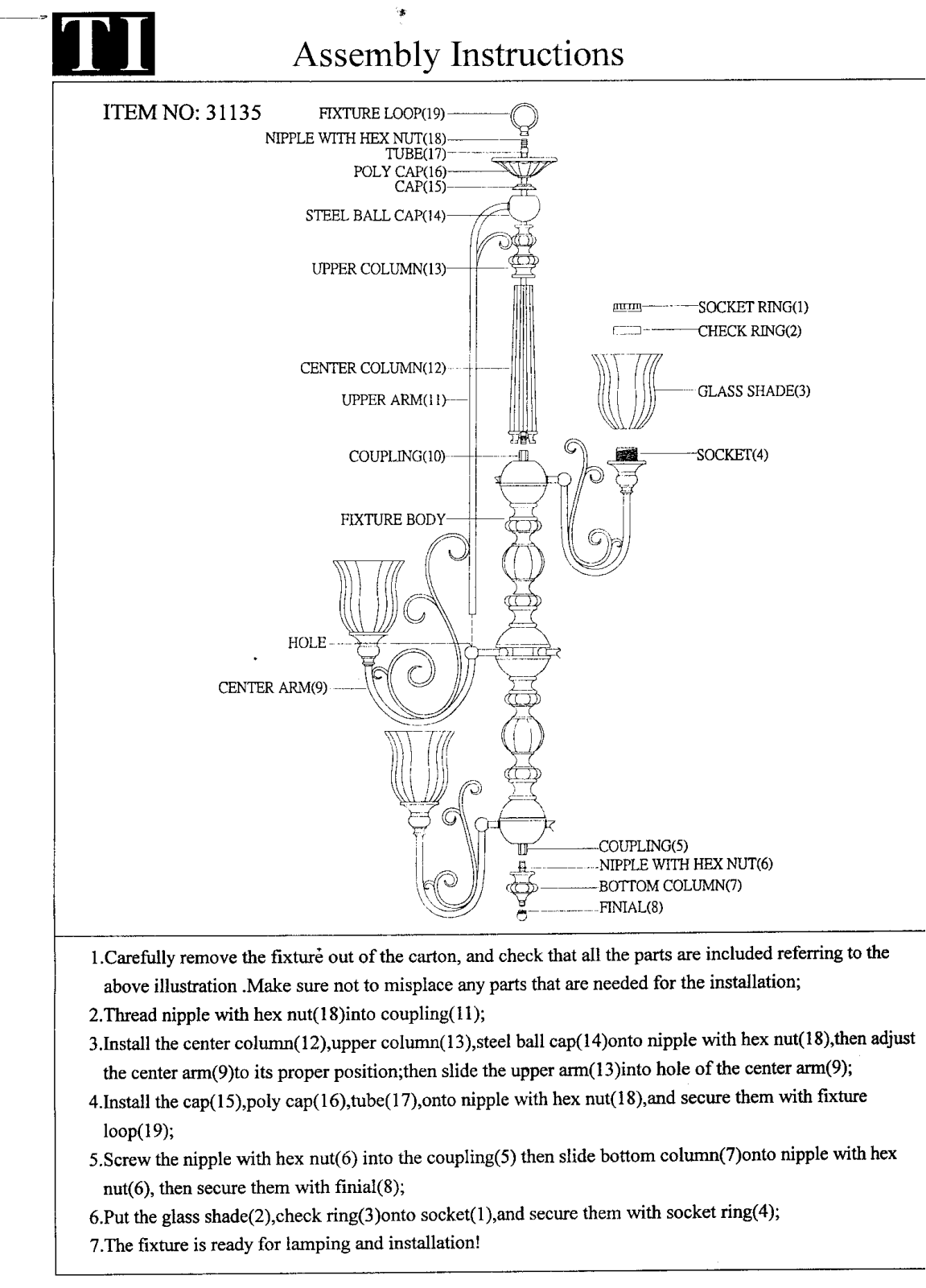 Triarch 31135 User Manual