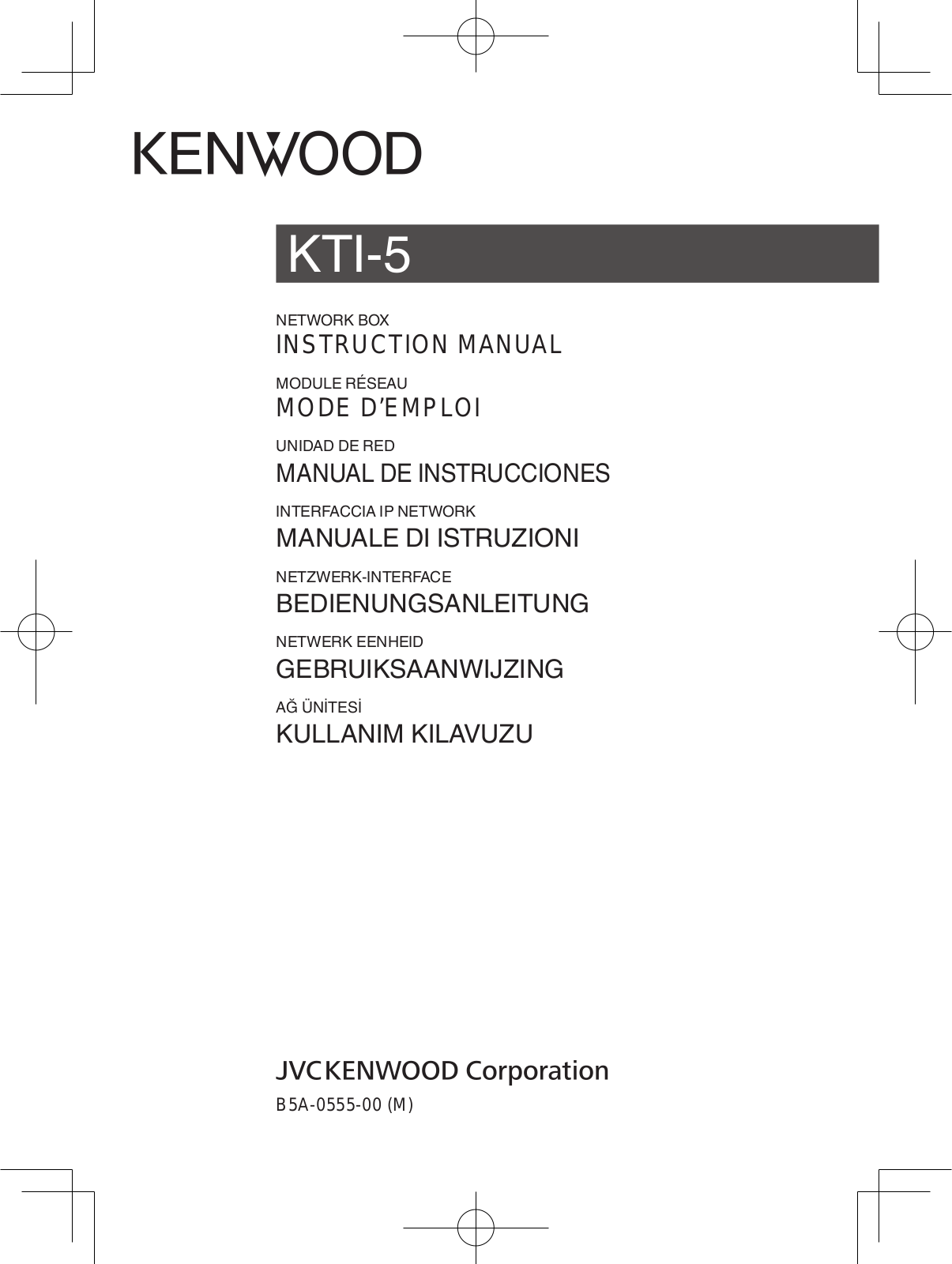 Kenwood KTI-5 Operation Manual