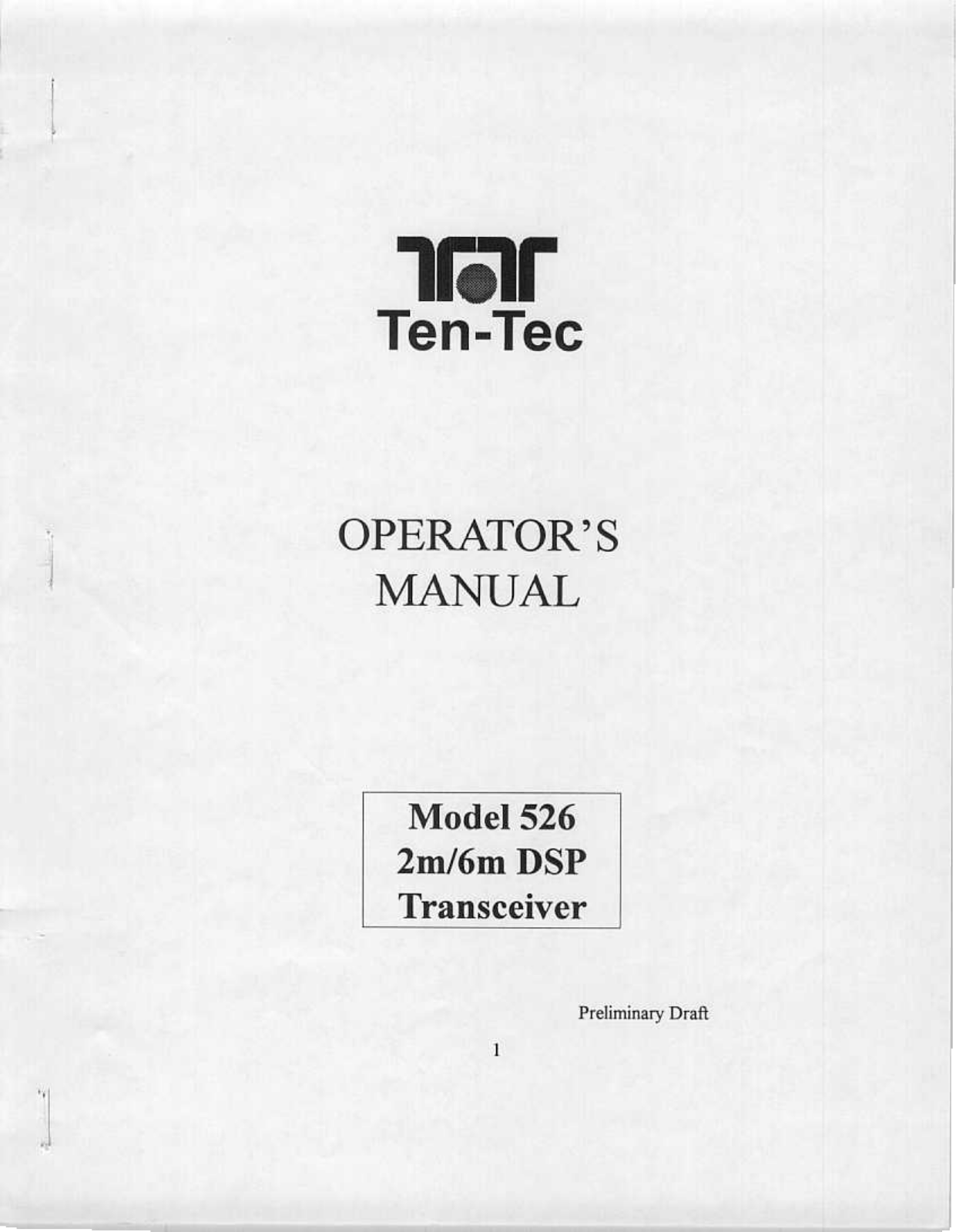 Ten Tec 526 Users Manual