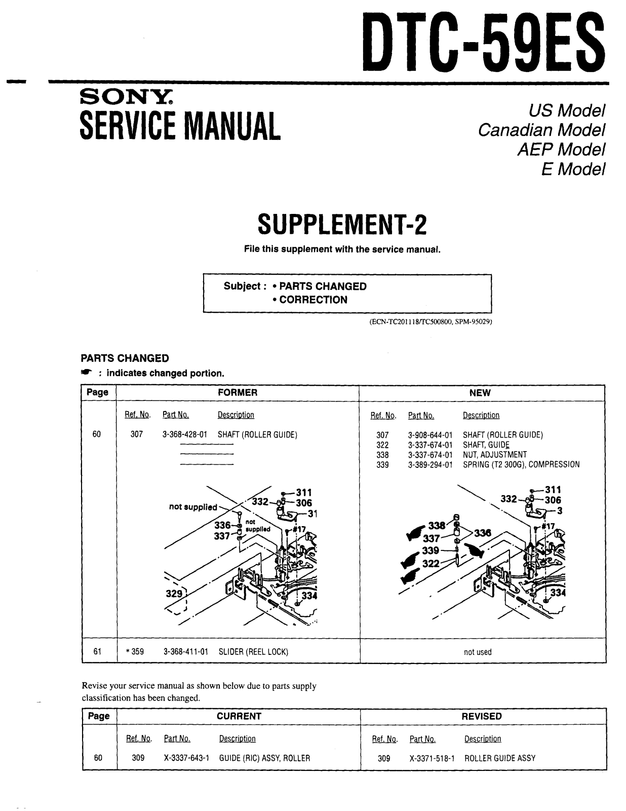 SONY DTC-59ES SERVICE MANUAL supplement 2