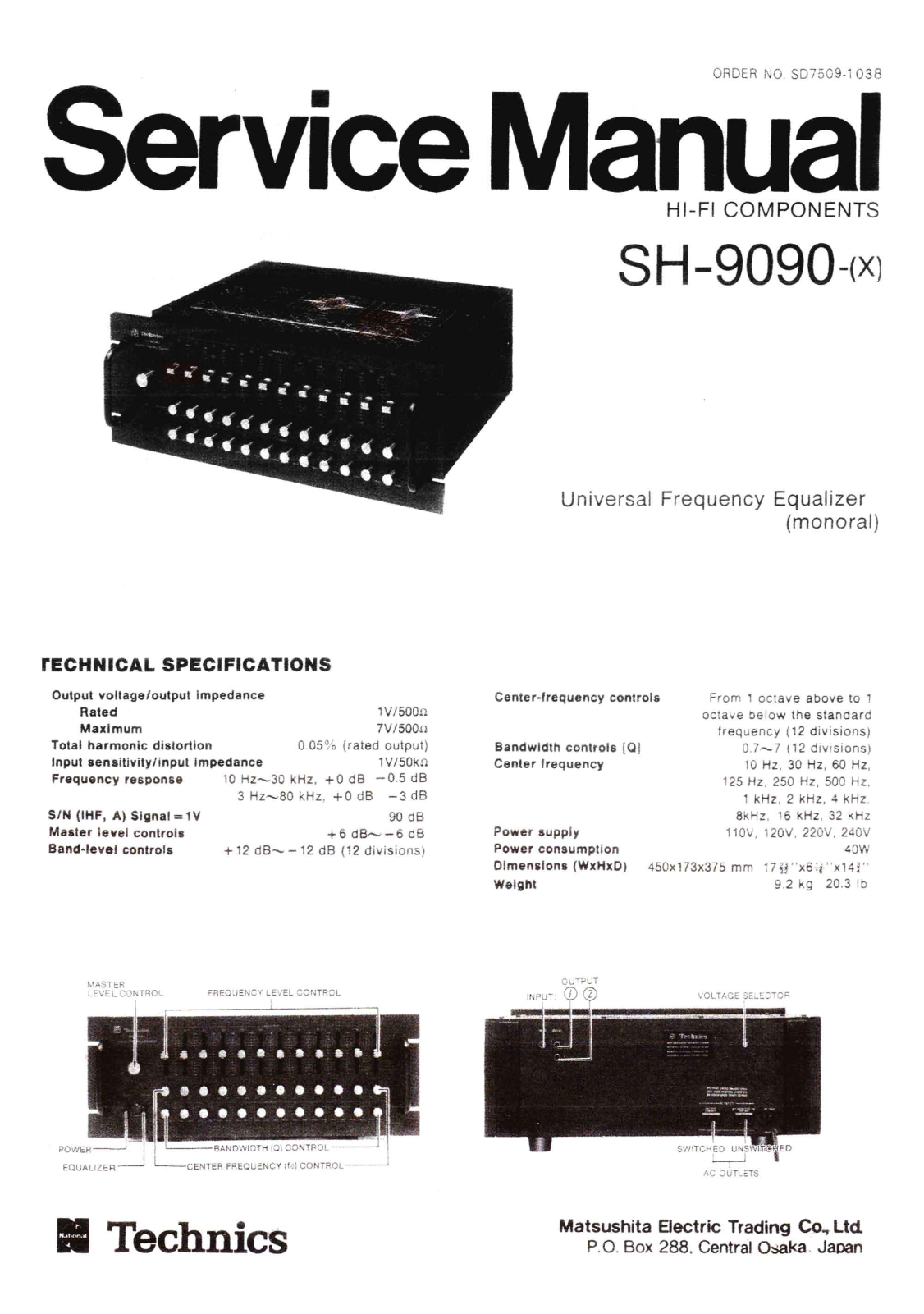 Technics SH-9090 Service Manual