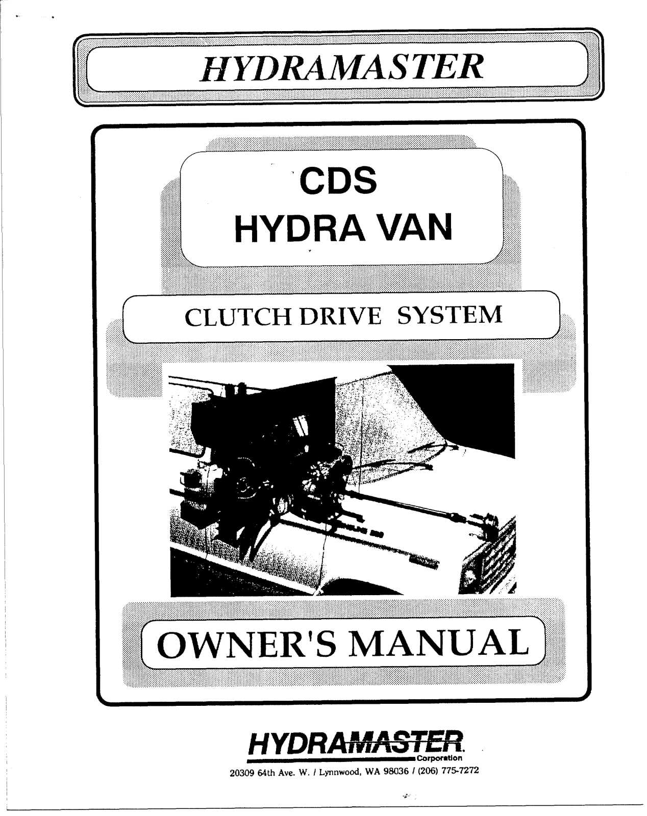 HYDRAMASTER CDS HYDRA VAN User Manual - ManualMachine.com