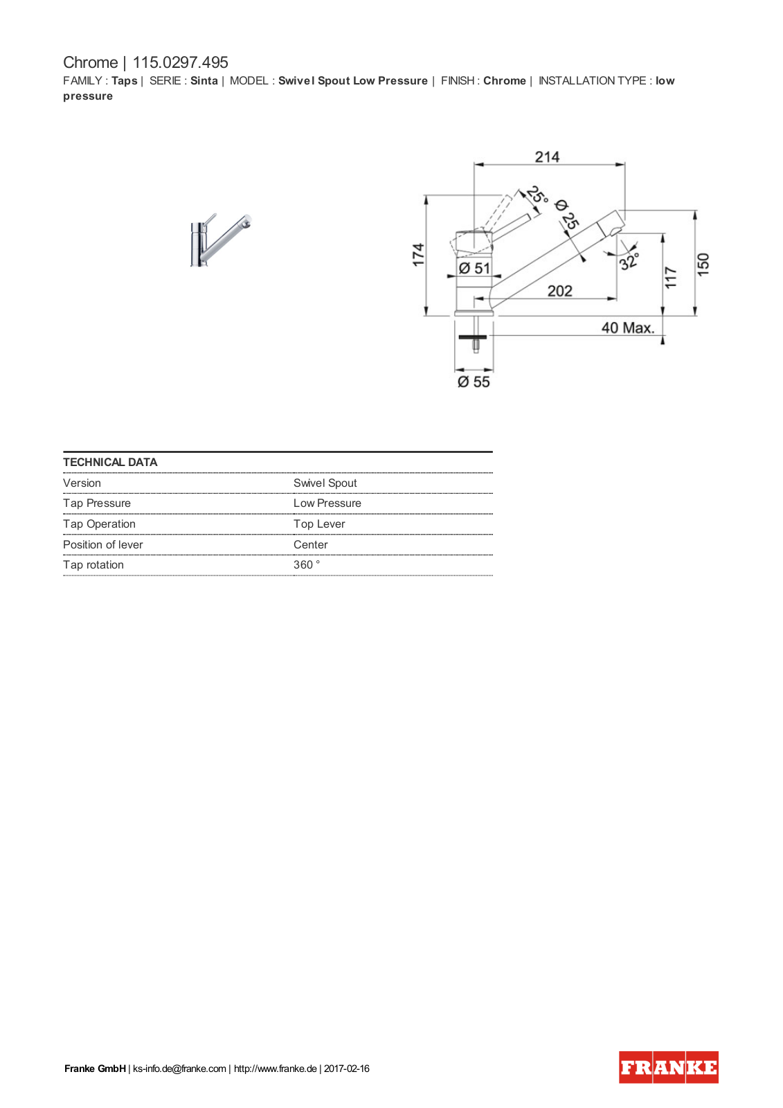 Franke 115.0297.495 Service Manual