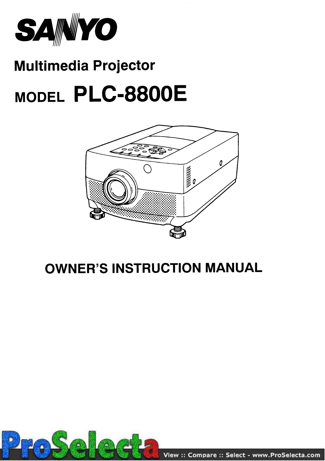 Sanyo PLC-8800 User guide - ManualMachine.com