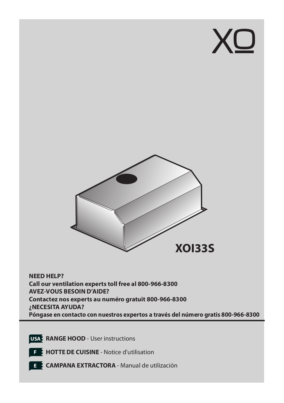 XO XOI33S User Manual