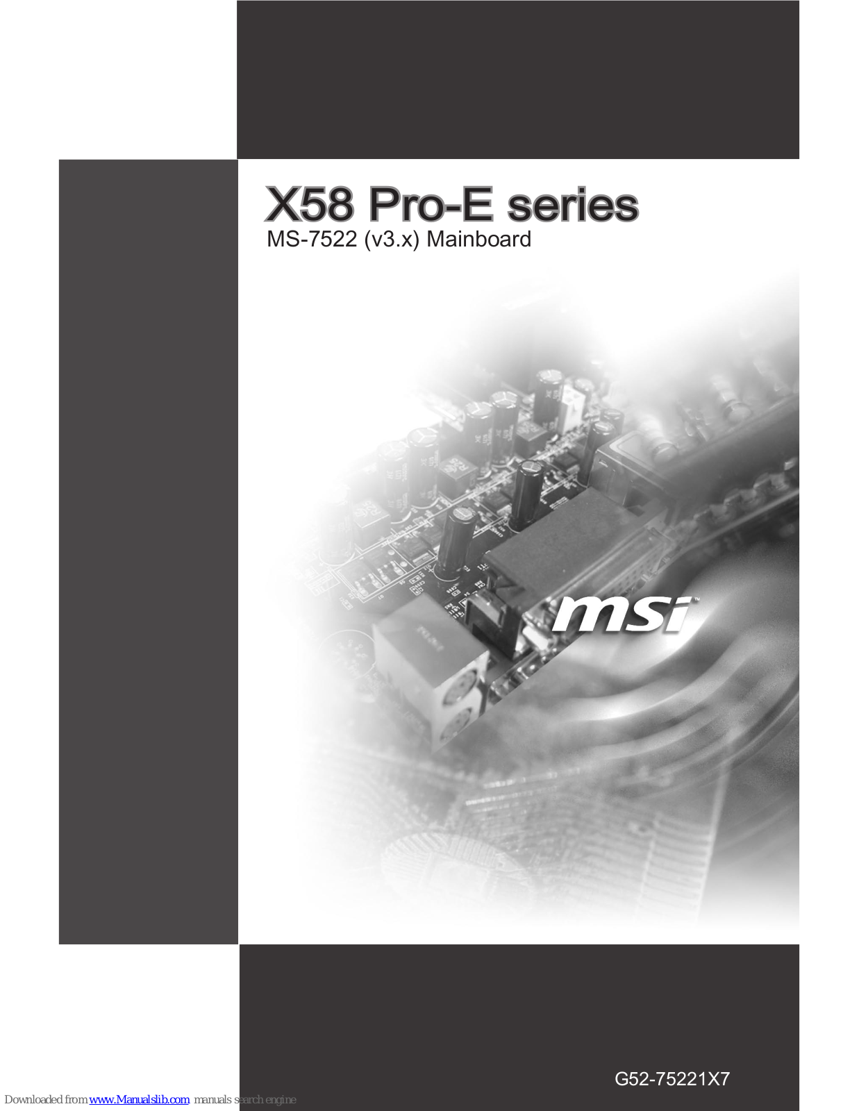 MSI X58 Pro-E seres User Manual