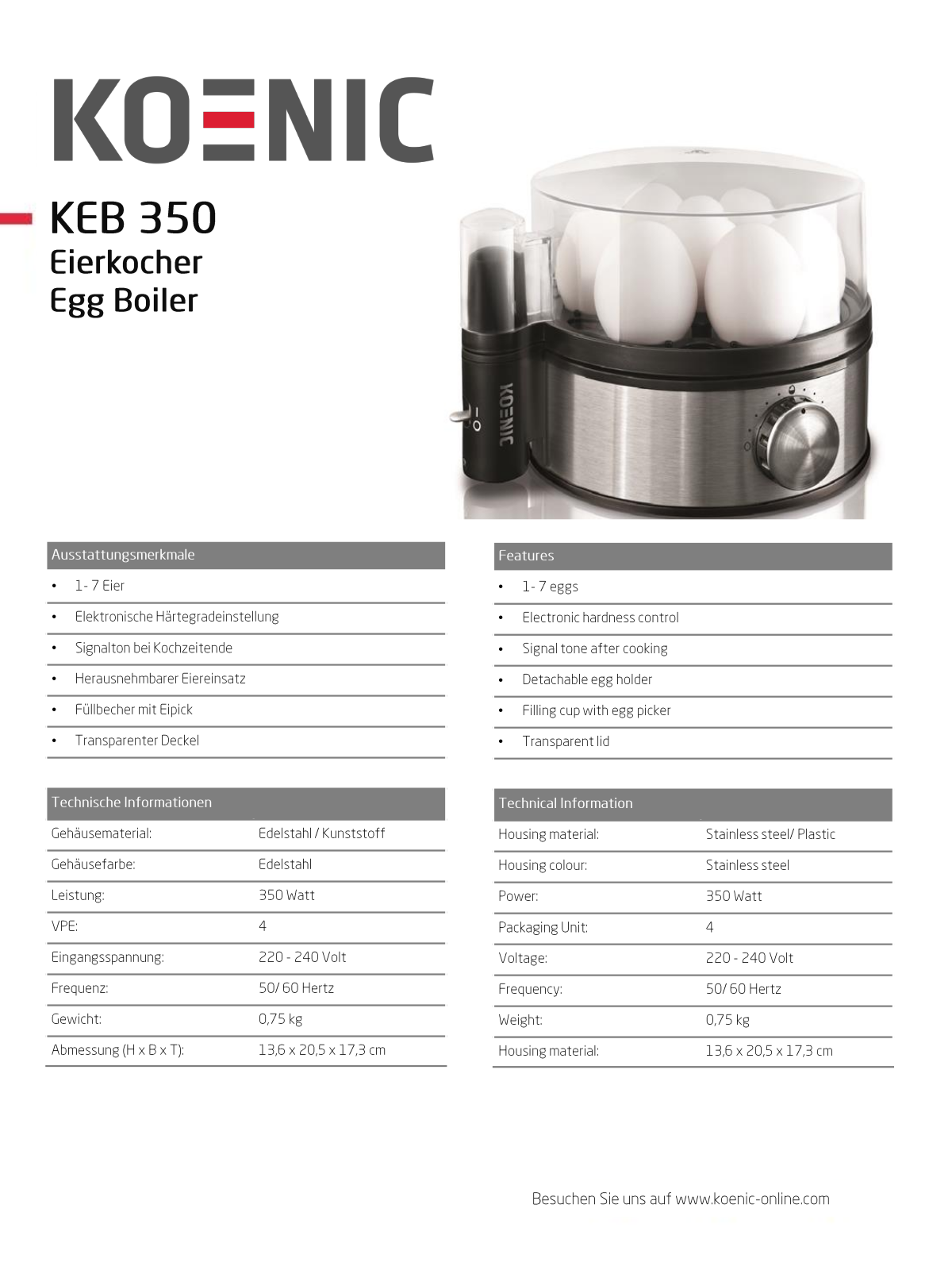 Koenic KEB 350 User Manual