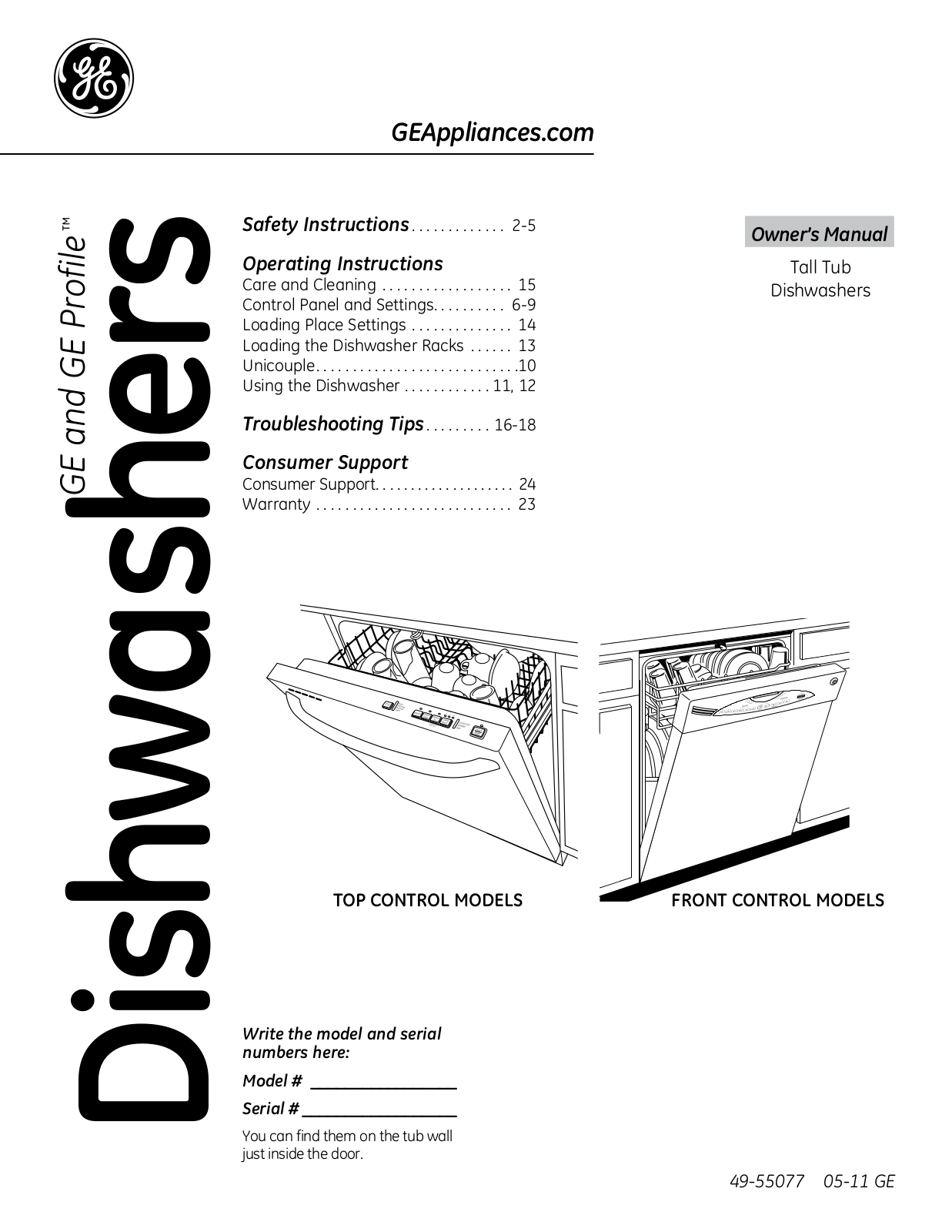 GENERAL ELECTRIC GLD5950NCS, GLD5660RSS, GLD5600RWW, GLD5960NSS, GLD5900NWW User Manual