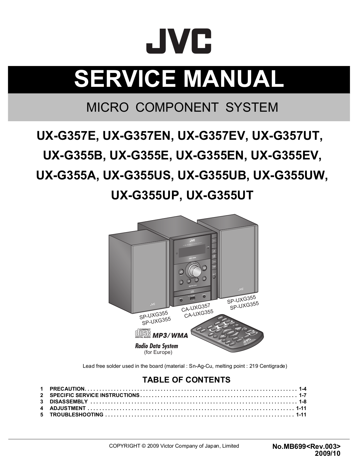 Jvc UX-G357, UX-G355 Service Manual