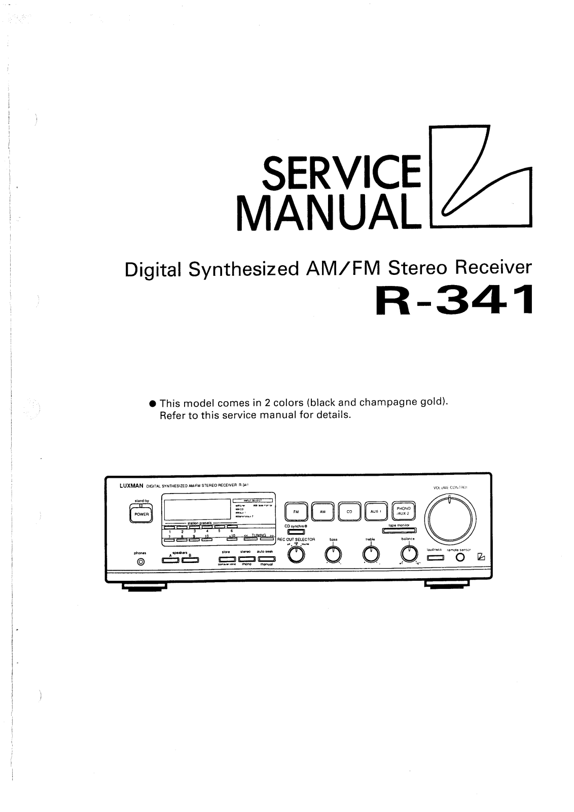 Luxman R-341 Service manual