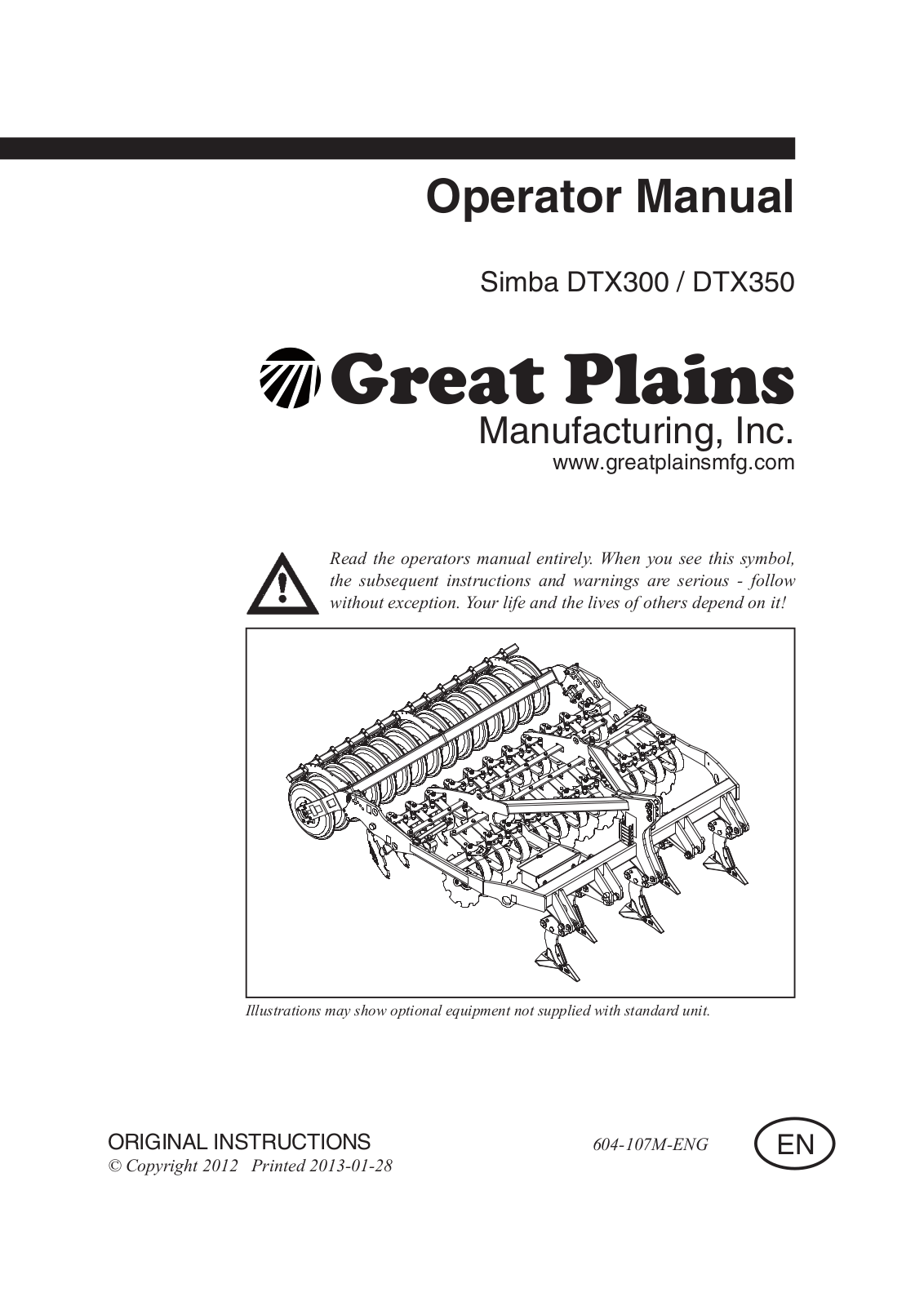 Great Plains DTX350 Operator Manual