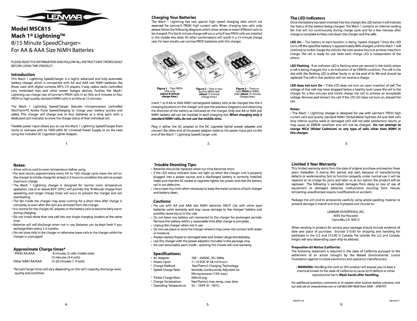 Lenmar Enterprises MSC815 User Manual