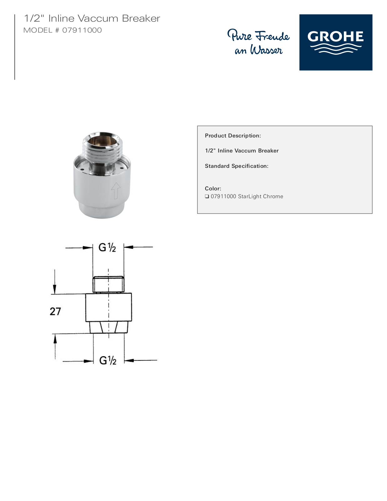 GROHE GRH3396 Specifications - ManualMachine.com