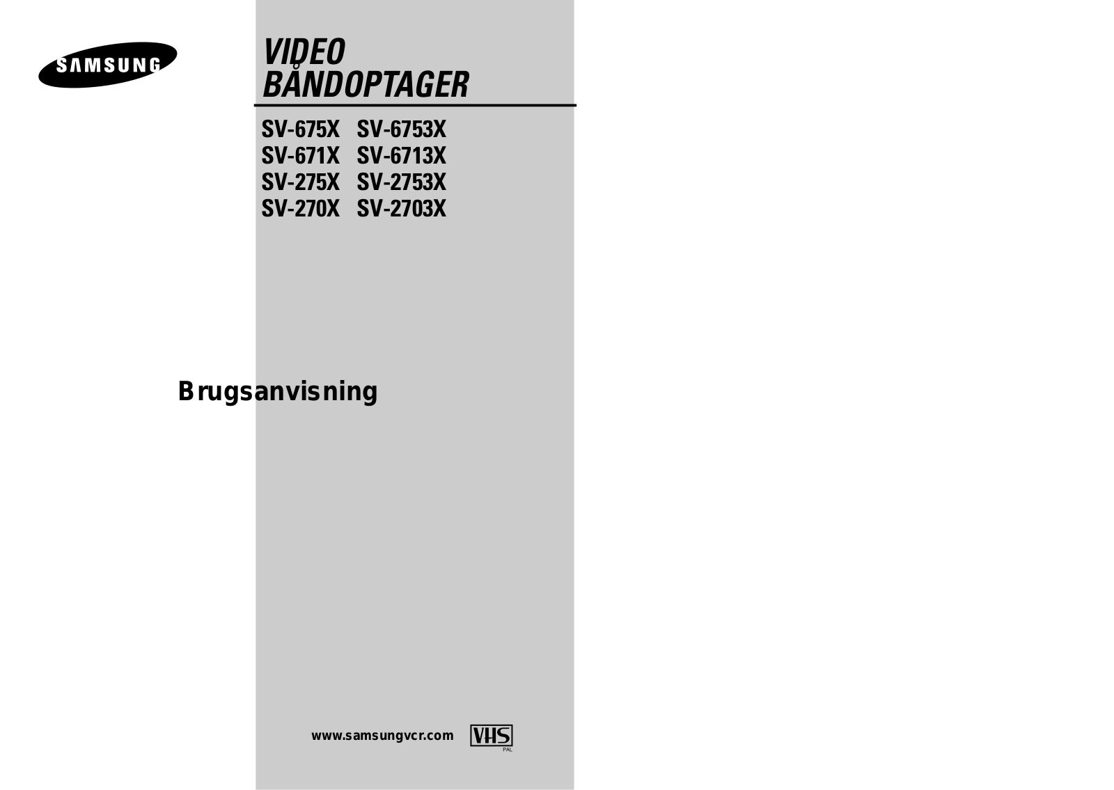 Samsung SV-275X, SV-675X, SV-671X User Manual