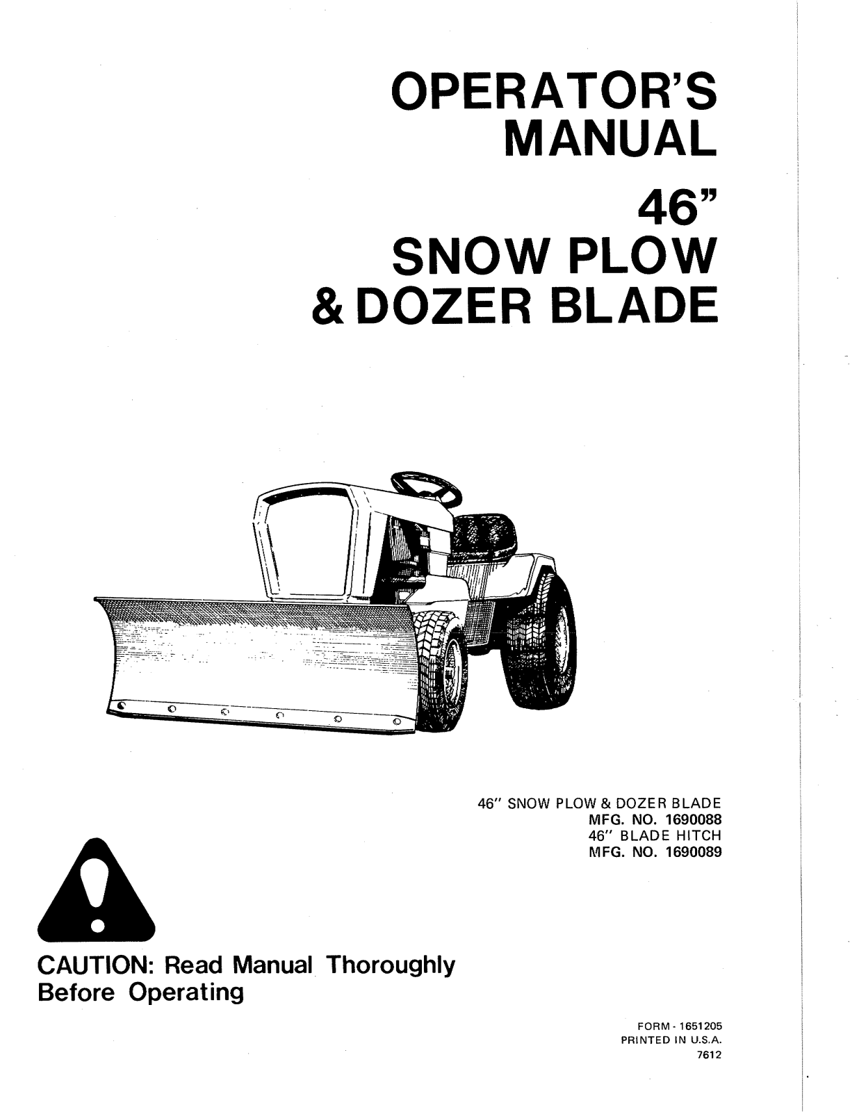 Snapper 1690089 User Manual