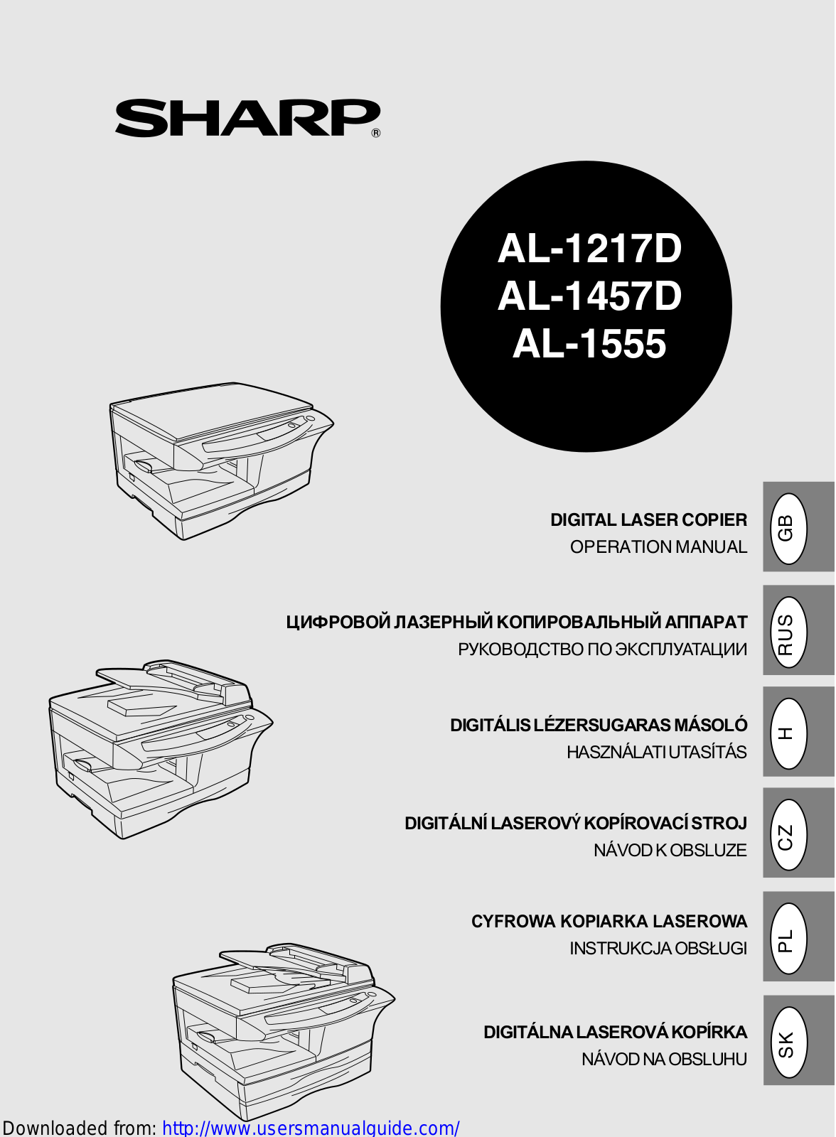 SHARP AL-1217D/1457D/1555 User Manual