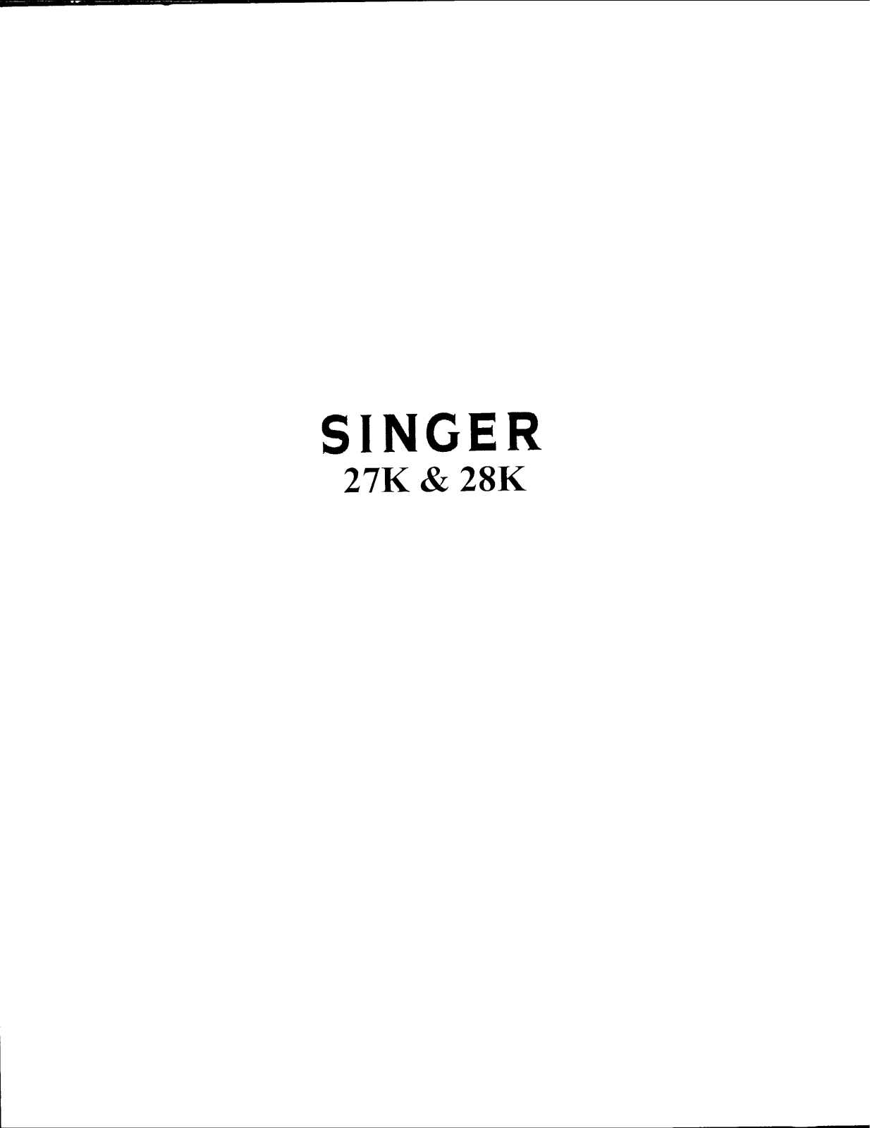 SINGER 27K, 28K Parts List