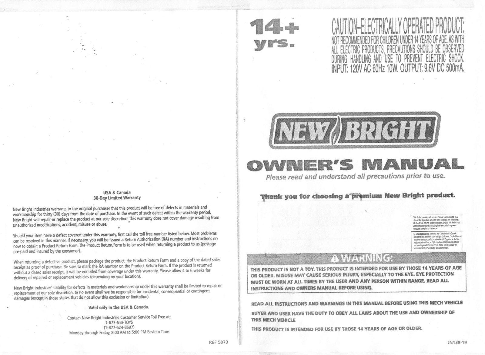 New Bright Co 3705HB, 3705B User Manual