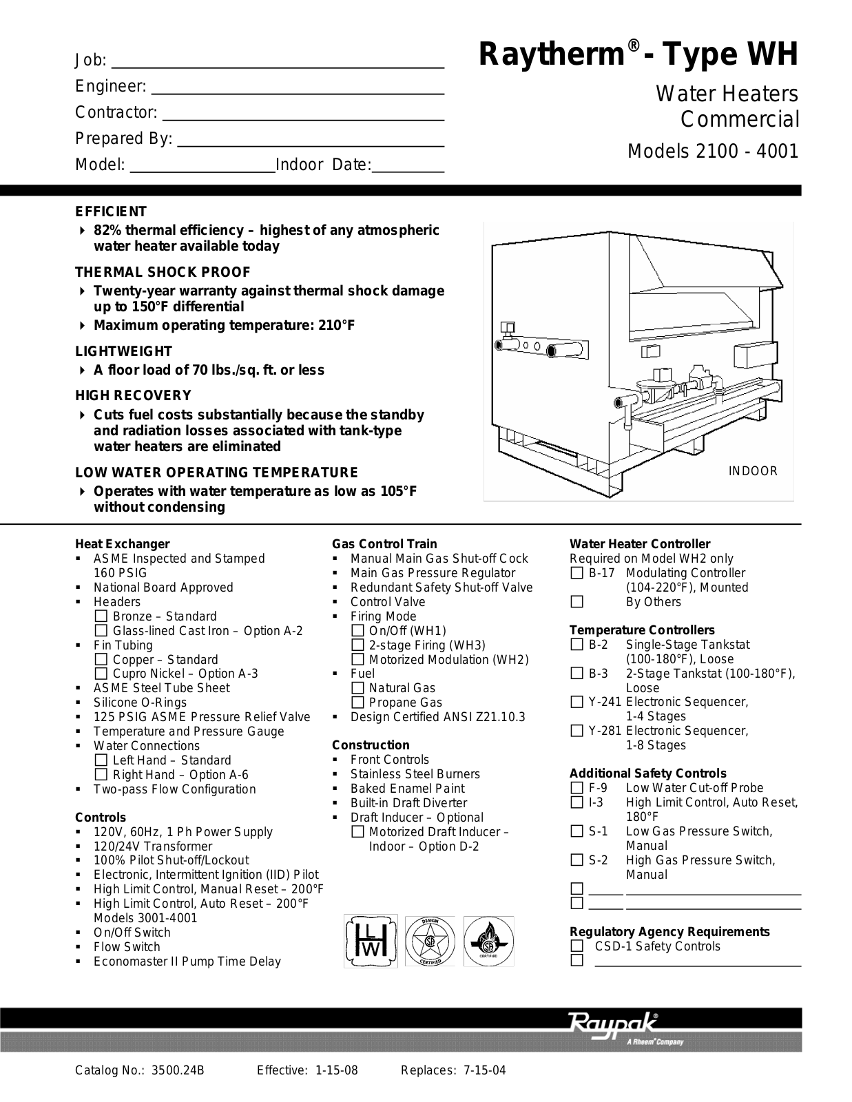 Raypak 2100 - 4001 User Manual