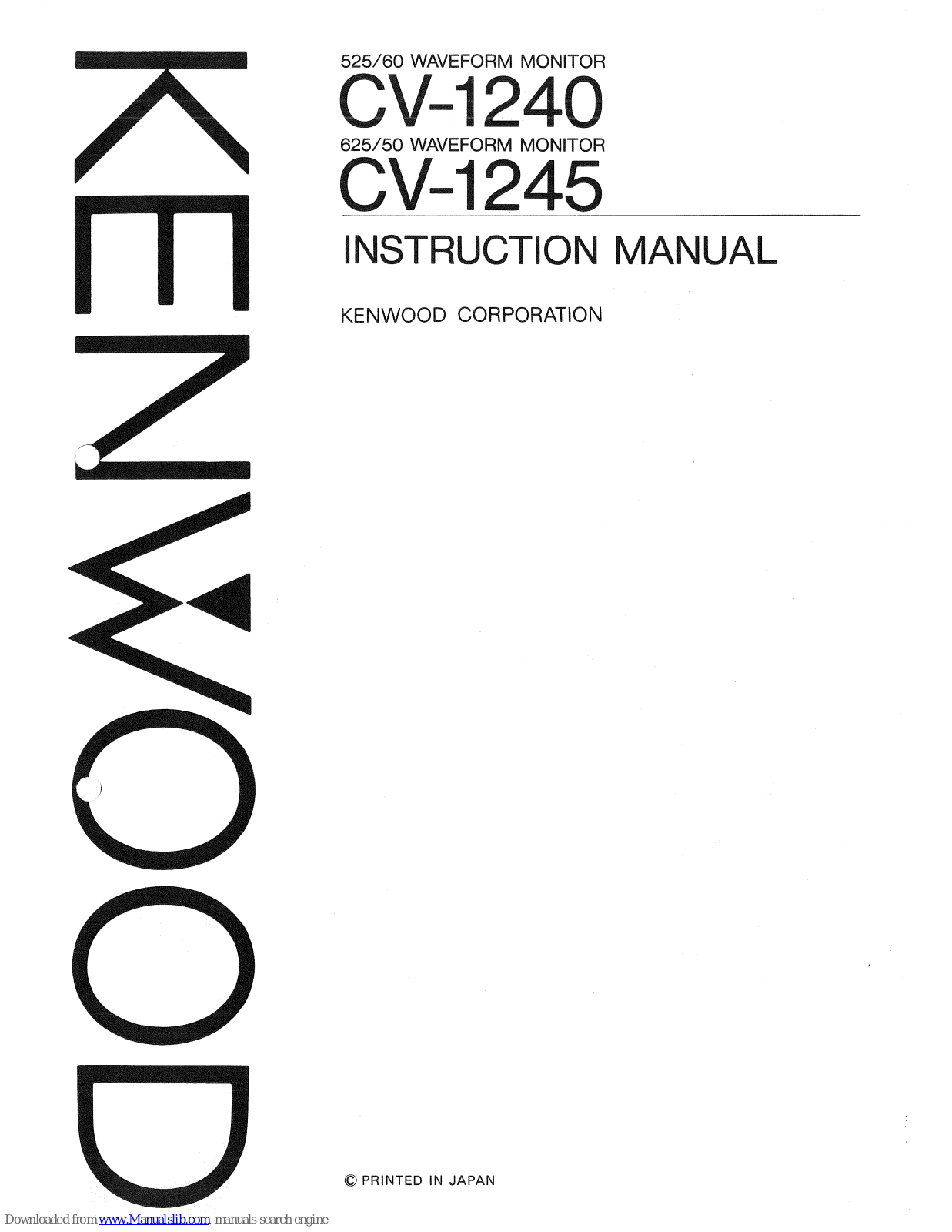 Kenwood CV-1245, CV-1240 Instruction Manual