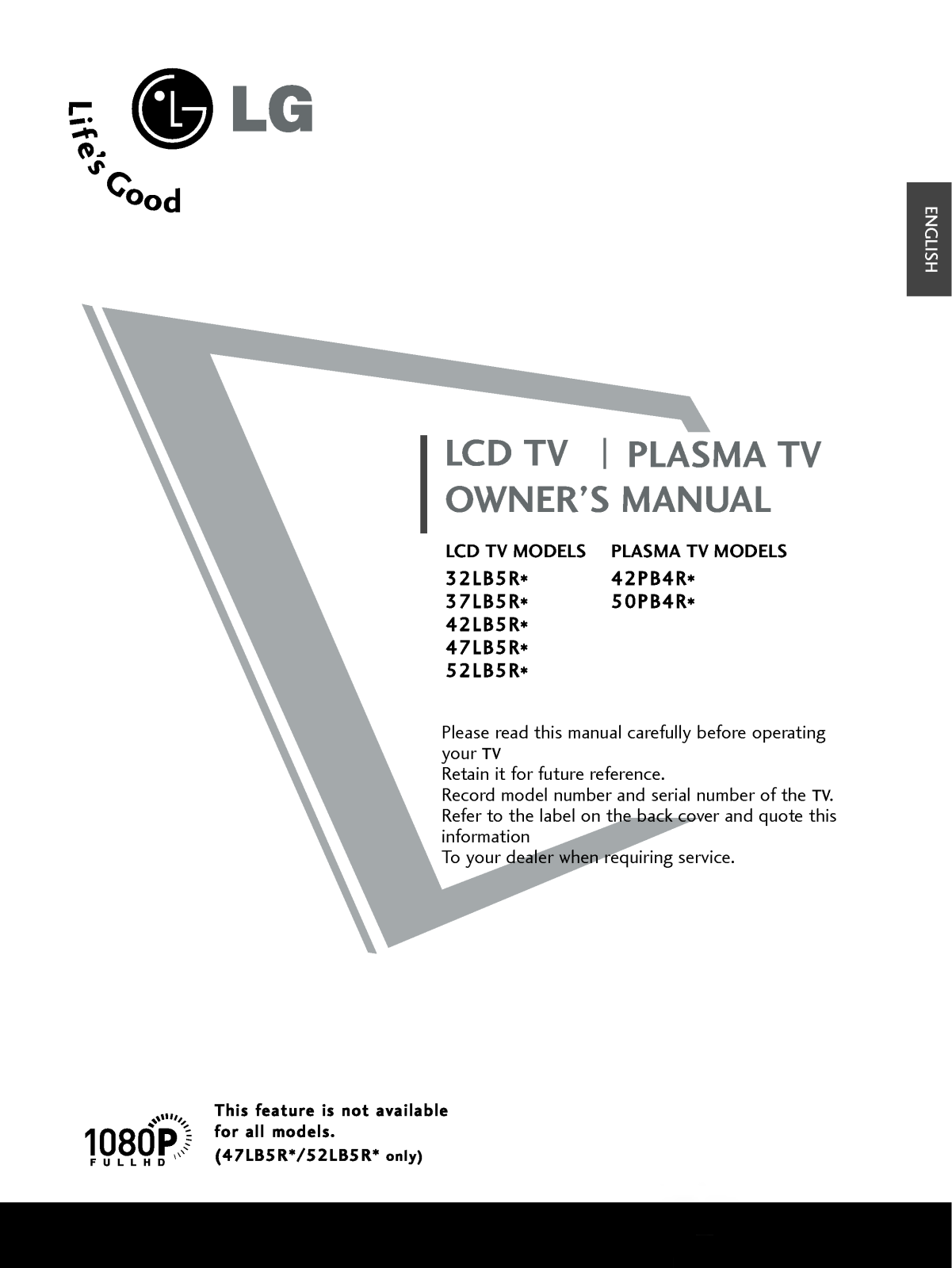 LG 42PB4RT User Manual