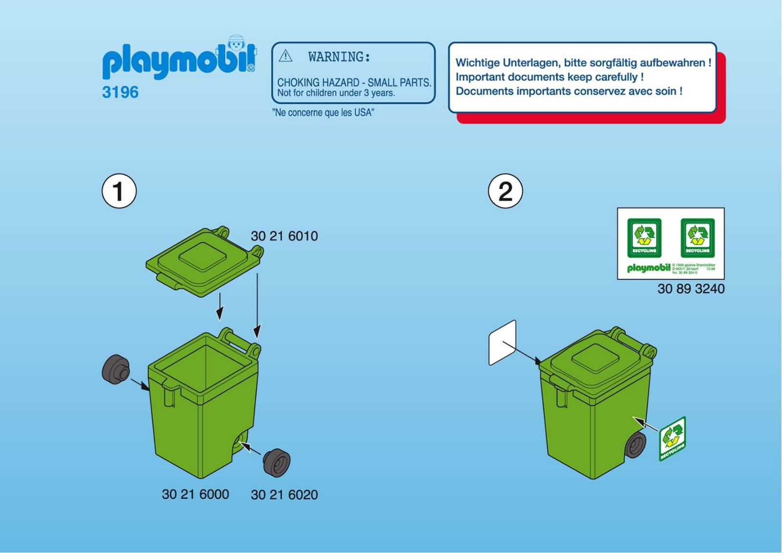 Playmobil 3196 Instructions